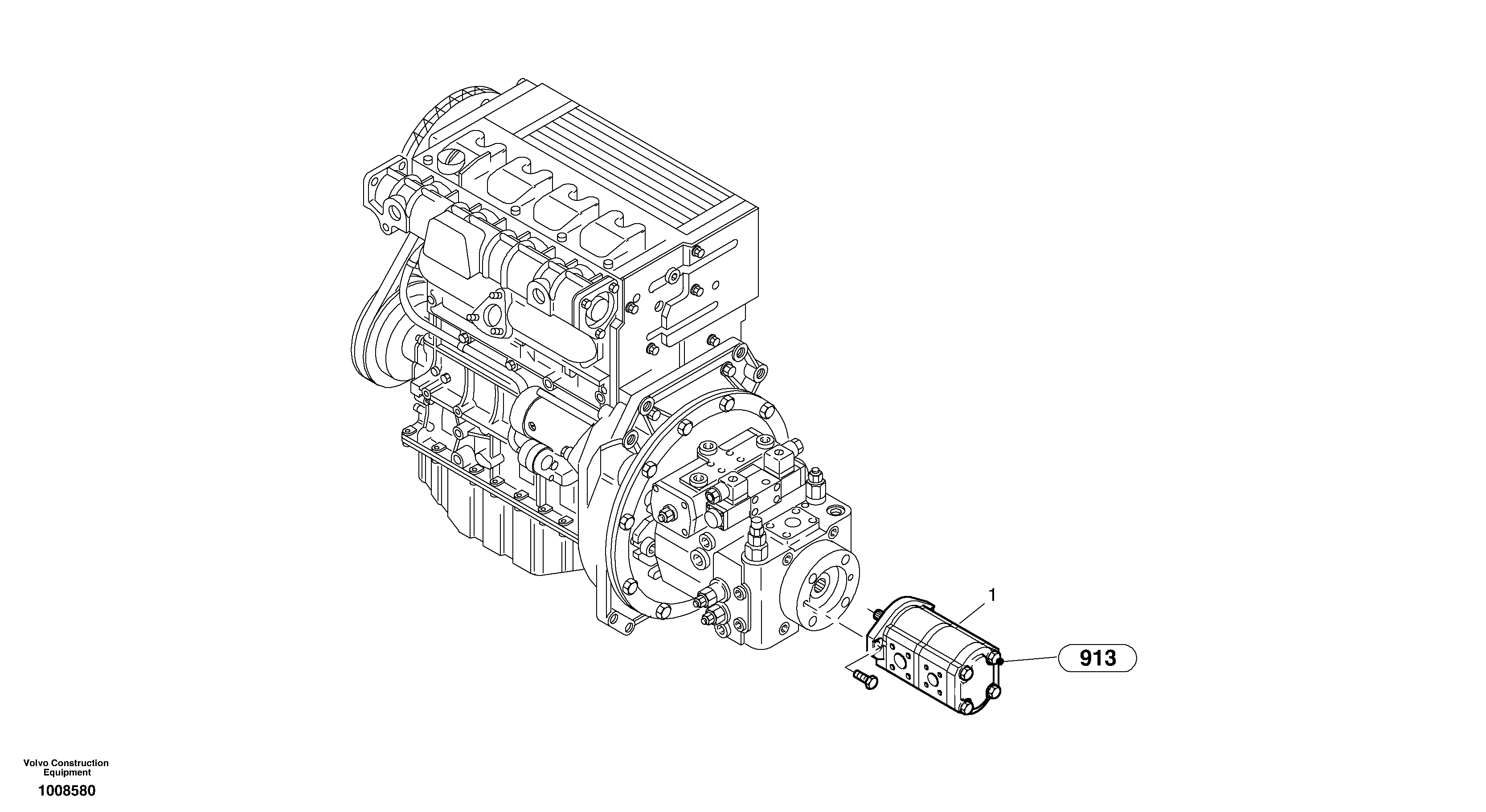 Схема запчастей Volvo L25B - 8627 Гидронасос рулевой L25B TYPE 175, S/N 0500 - TYPE 176, S/N 0001 -