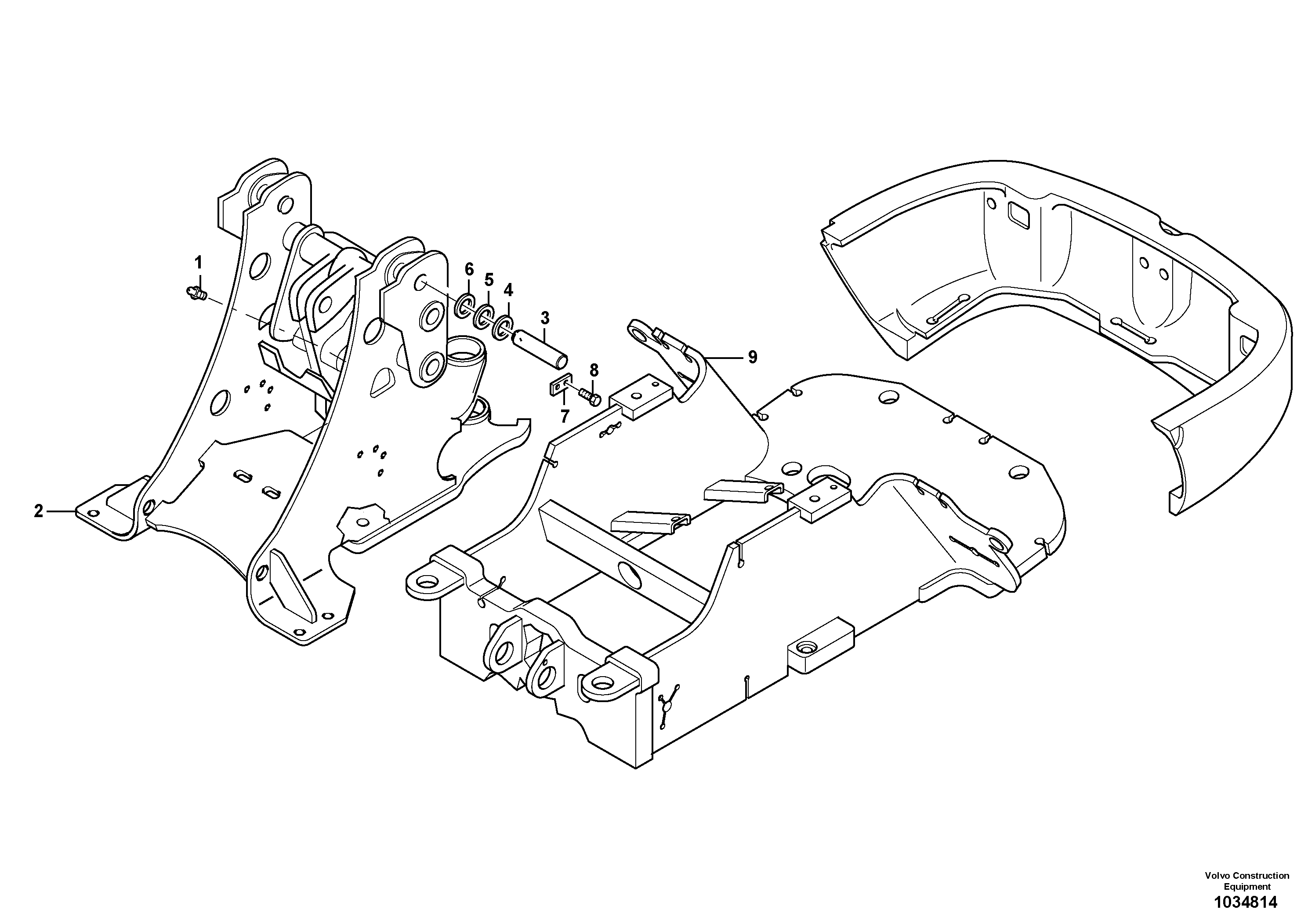 Схема запчастей Volvo L25B - 62380 Frame L25B TYPE 175, S/N 0500 - TYPE 176, S/N 0001 -