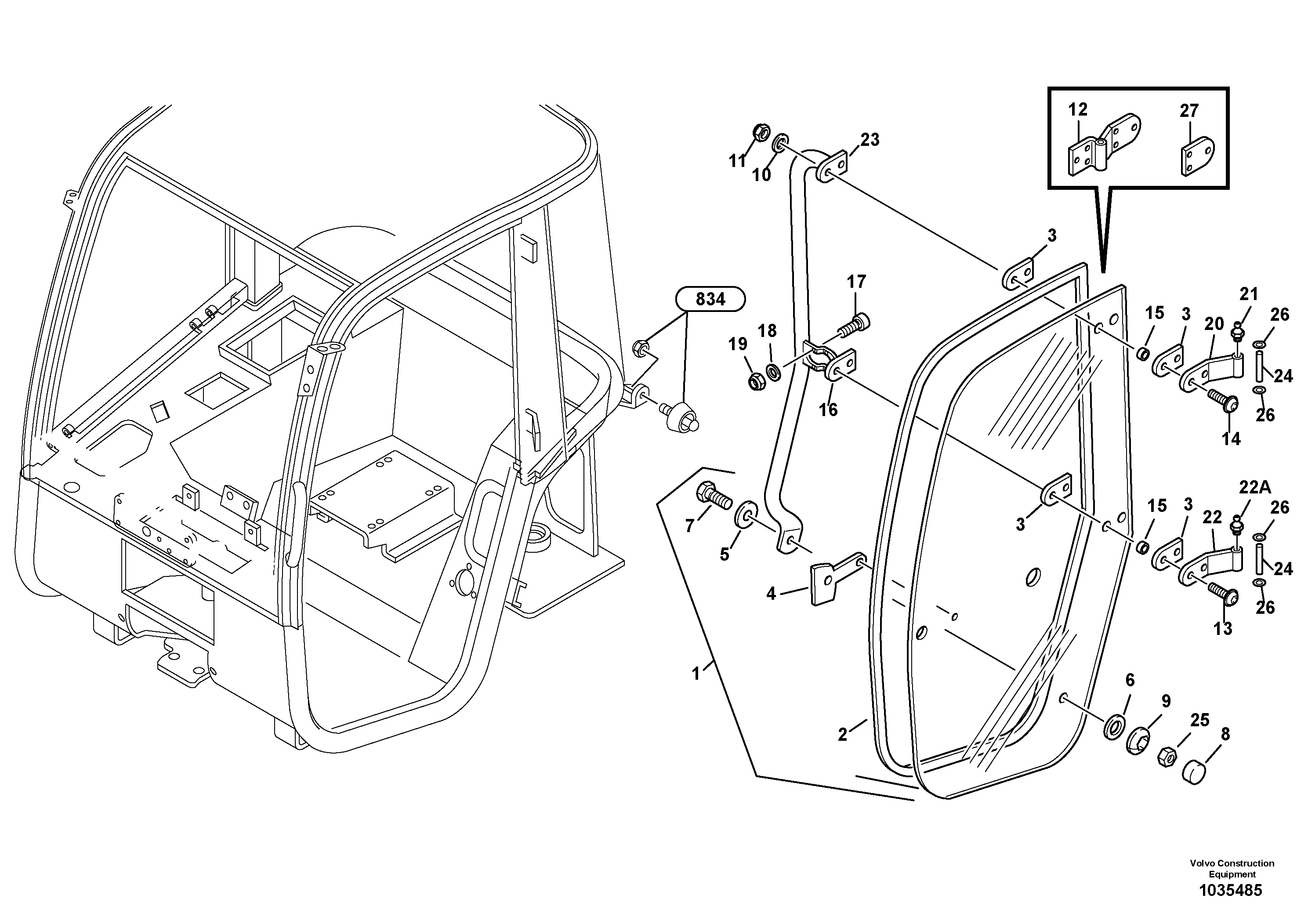 Схема запчастей Volvo L25B - 12949 Doors L25B TYPE 175, S/N 0500 - TYPE 176, S/N 0001 -
