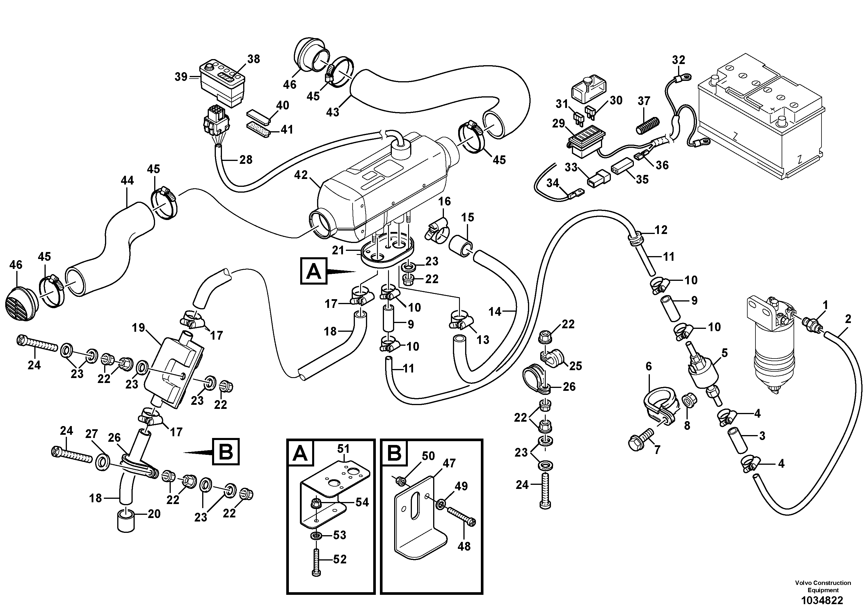 Схема запчастей Volvo L25B - 67784 Heater - Assembly, D2 L25B TYPE 175, S/N 0500 - TYPE 176, S/N 0001 -