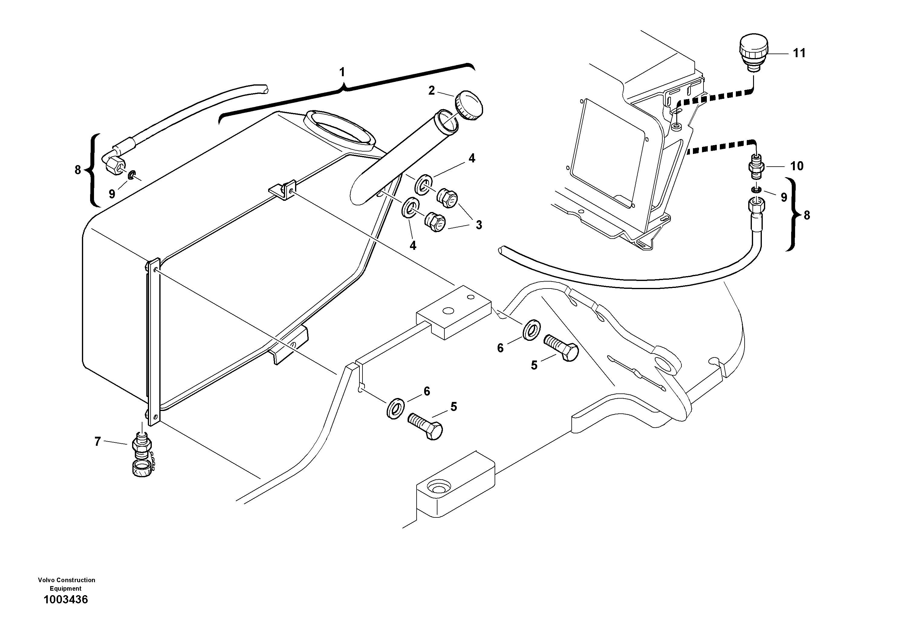 Схема запчастей Volvo L25B - 63813 Гидробак L25B TYPE 175, S/N 0500 - TYPE 176, S/N 0001 -