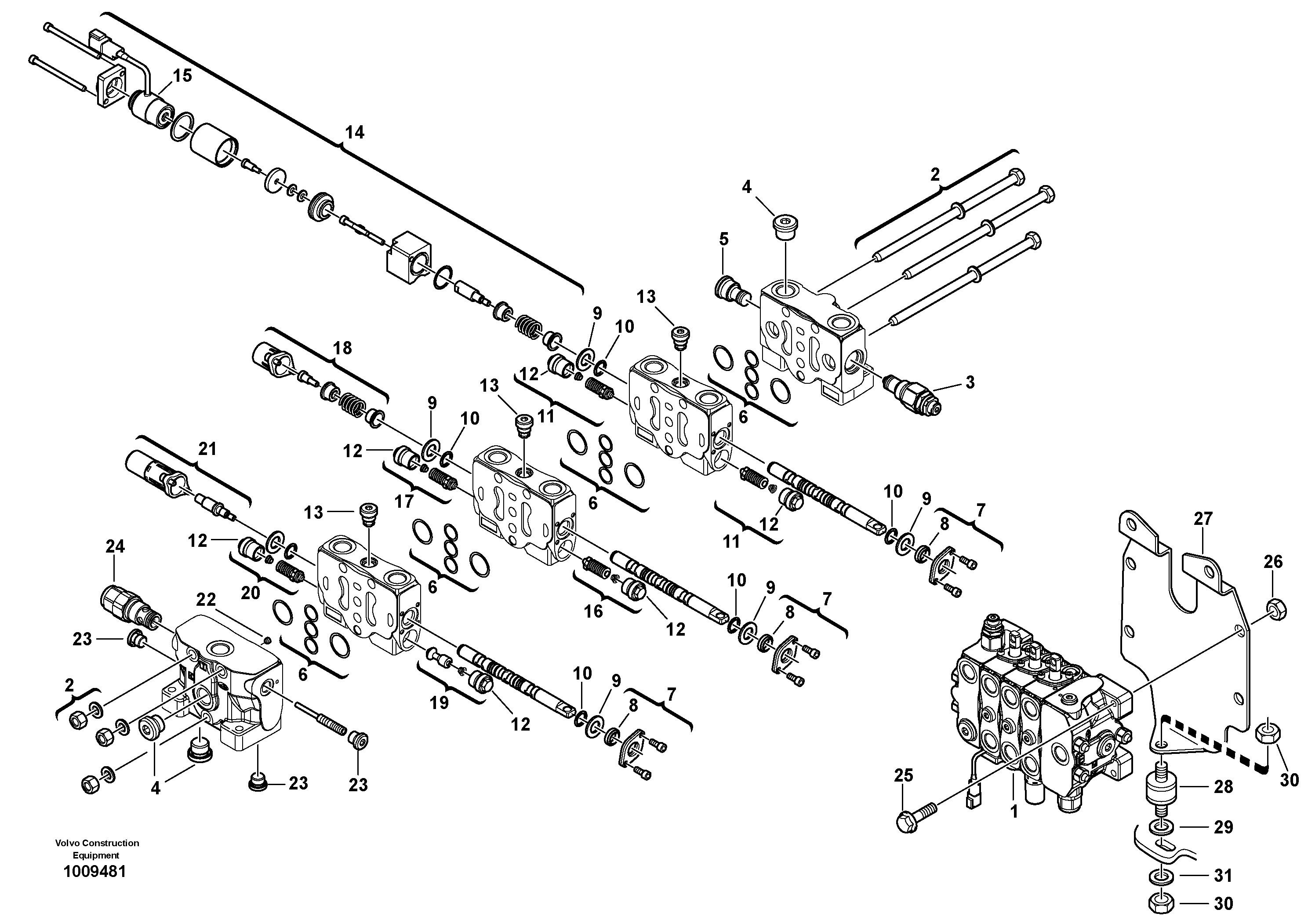 Схема запчастей Volvo L25B - 10308 Клапан регулирующий (распределительный) L25B TYPE 175, S/N 0500 - TYPE 176, S/N 0001 -