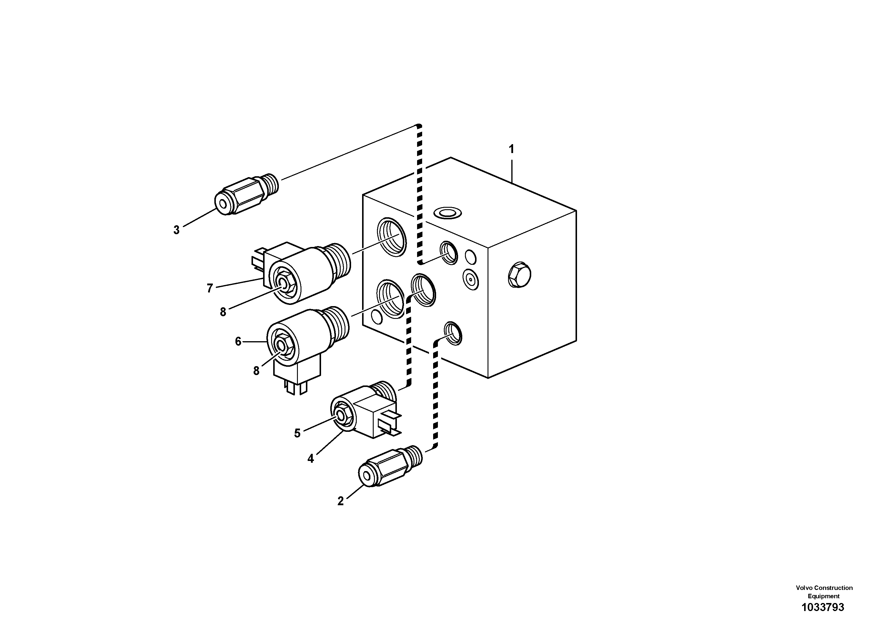 Схема запчастей Volvo L25B - 10309 Control valve - Boom suspension system (BSS) L25B TYPE 175, S/N 0500 - TYPE 176, S/N 0001 -