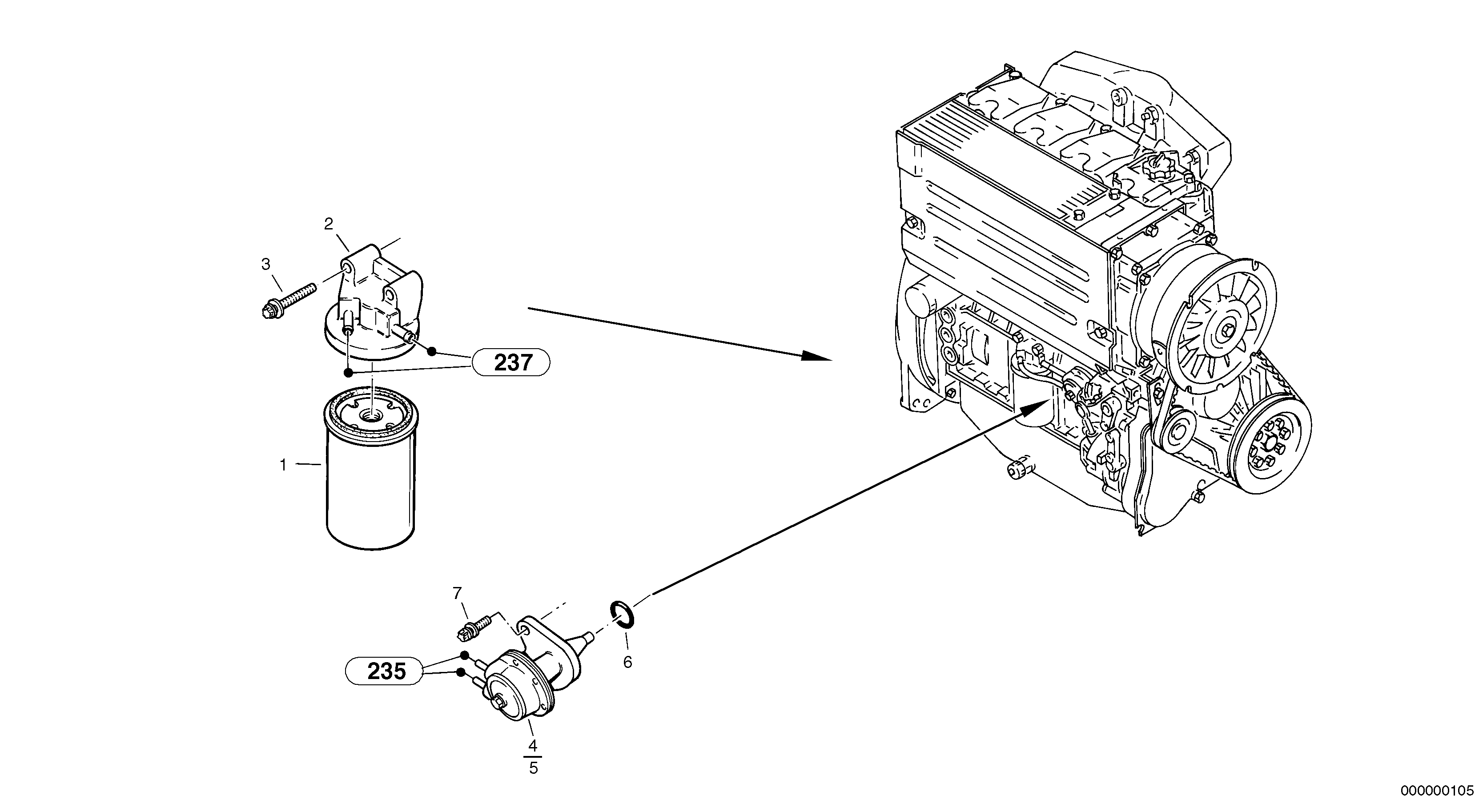 Схема запчастей Volvo L25B - 38395 Fuel filter - Feed pump L25B TYPE 175 SER NO - 0499