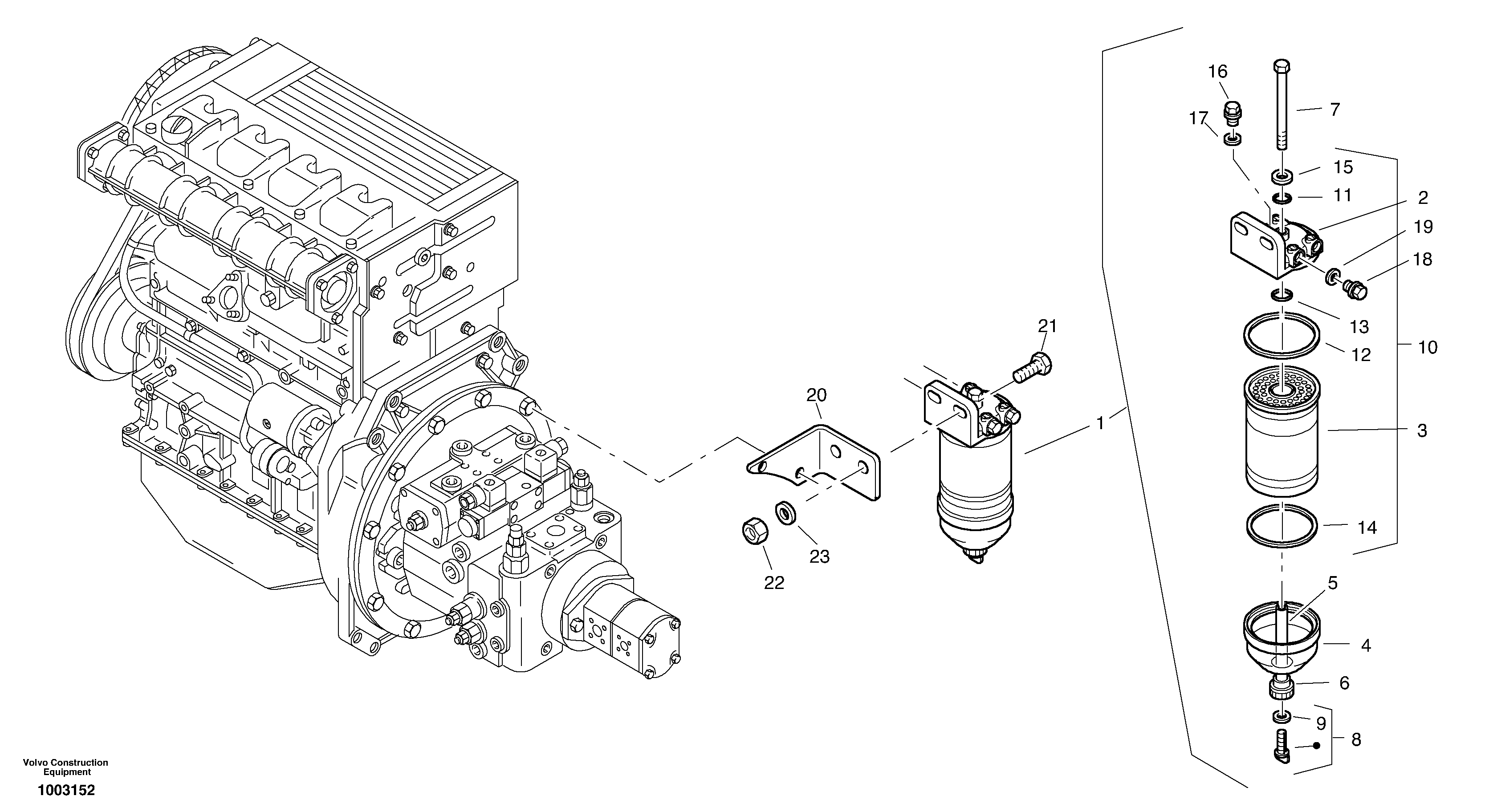 Схема запчастей Volvo L25B - 6027 Filter - Water separator L25B TYPE 175 SER NO - 0499