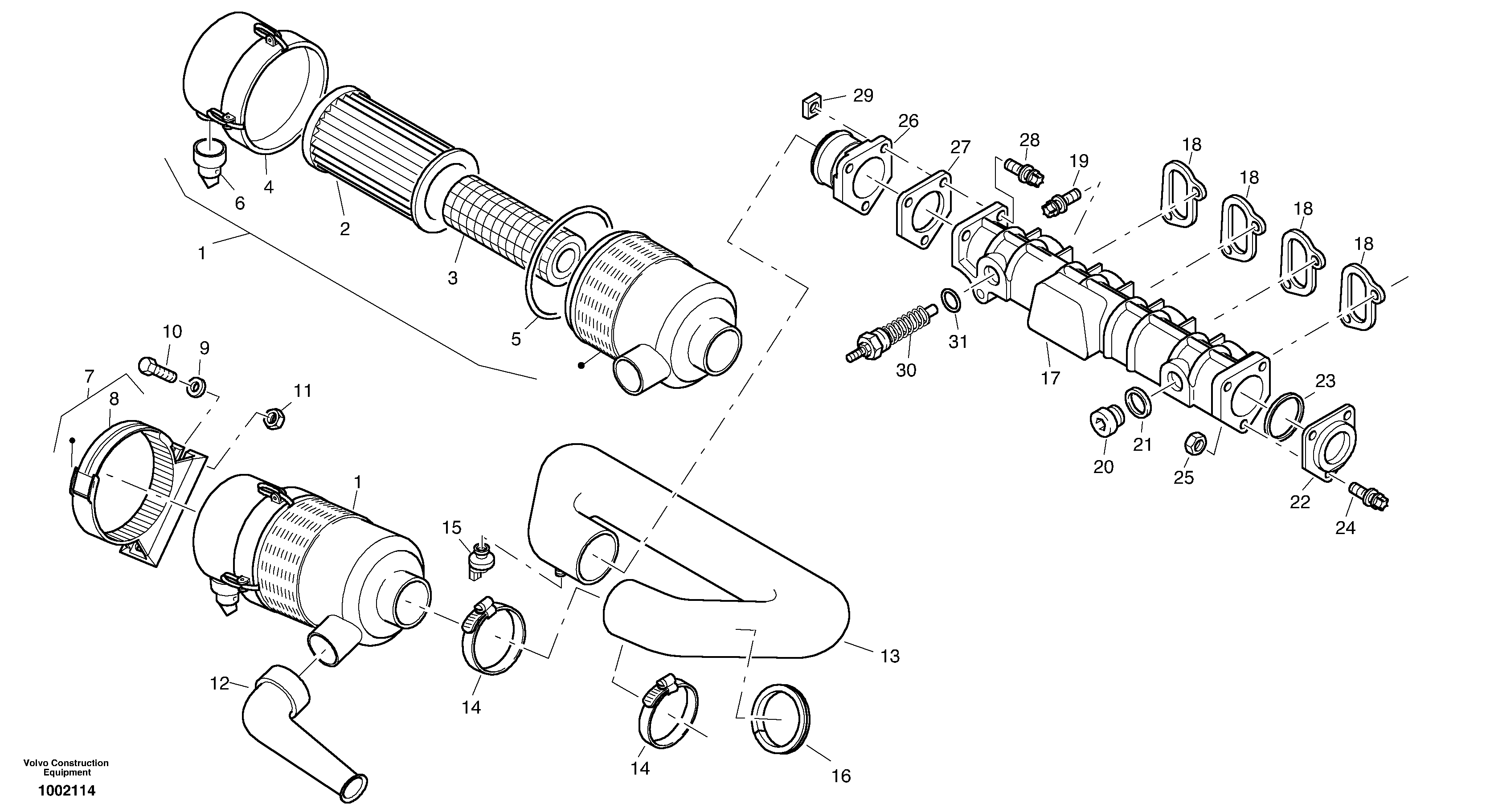 Схема запчастей Volvo L25B - 38419 Suction system, filter L25B TYPE 175 SER NO - 0499