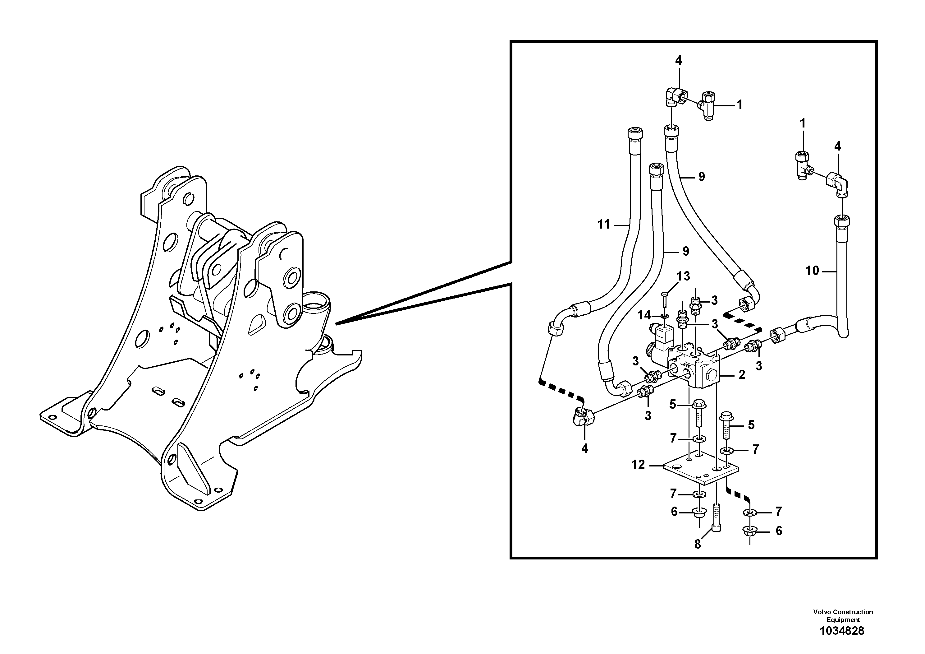 Схема запчастей Volvo L25B - 86784 Hydraulic function - Nr. 3 L25B TYPE 175, S/N 0500 - TYPE 176, S/N 0001 -