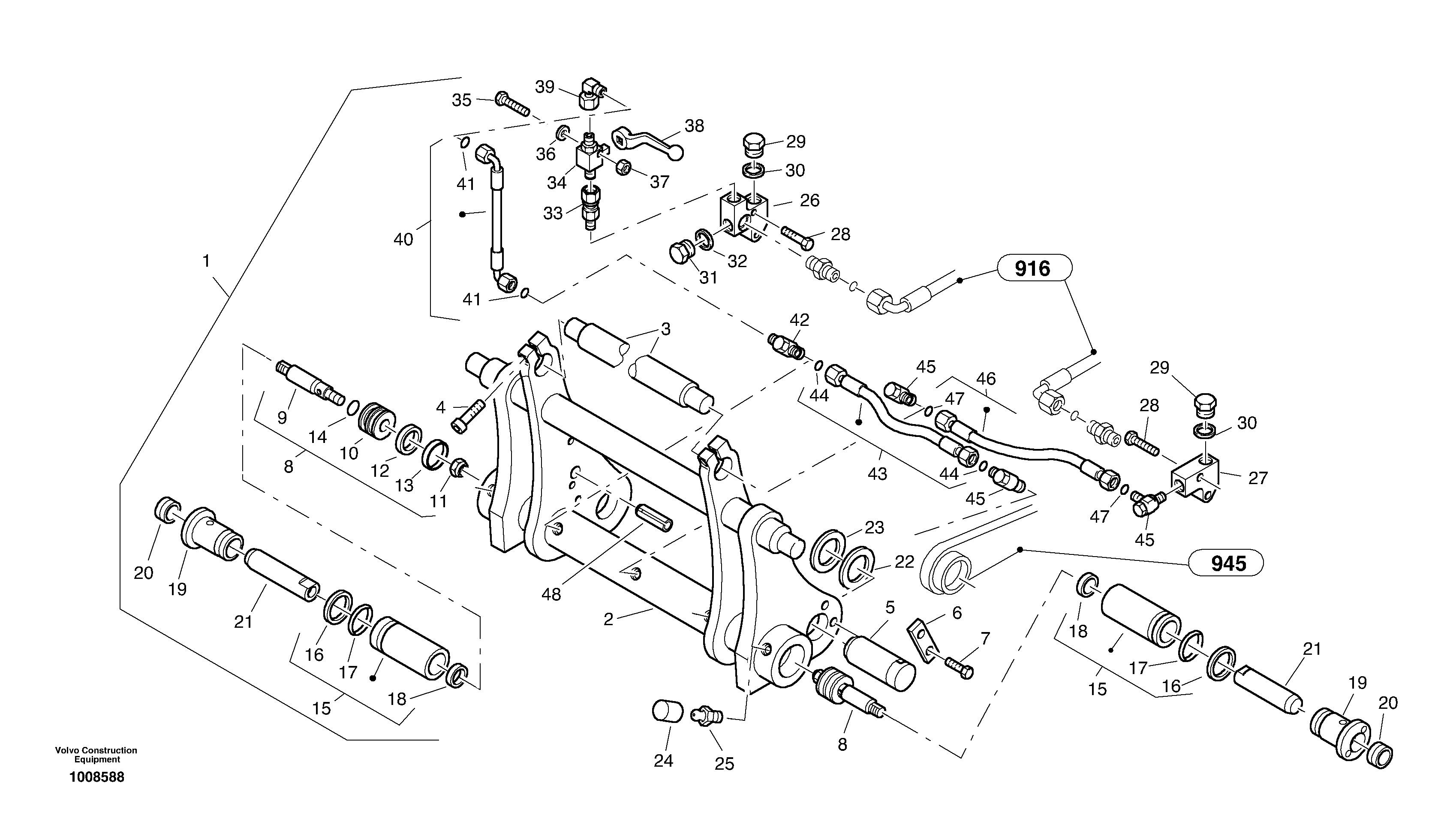 Схема запчастей Volvo L25B - 37991 Attachment mounting plate L25B TYPE 175, S/N 0500 - TYPE 176, S/N 0001 -
