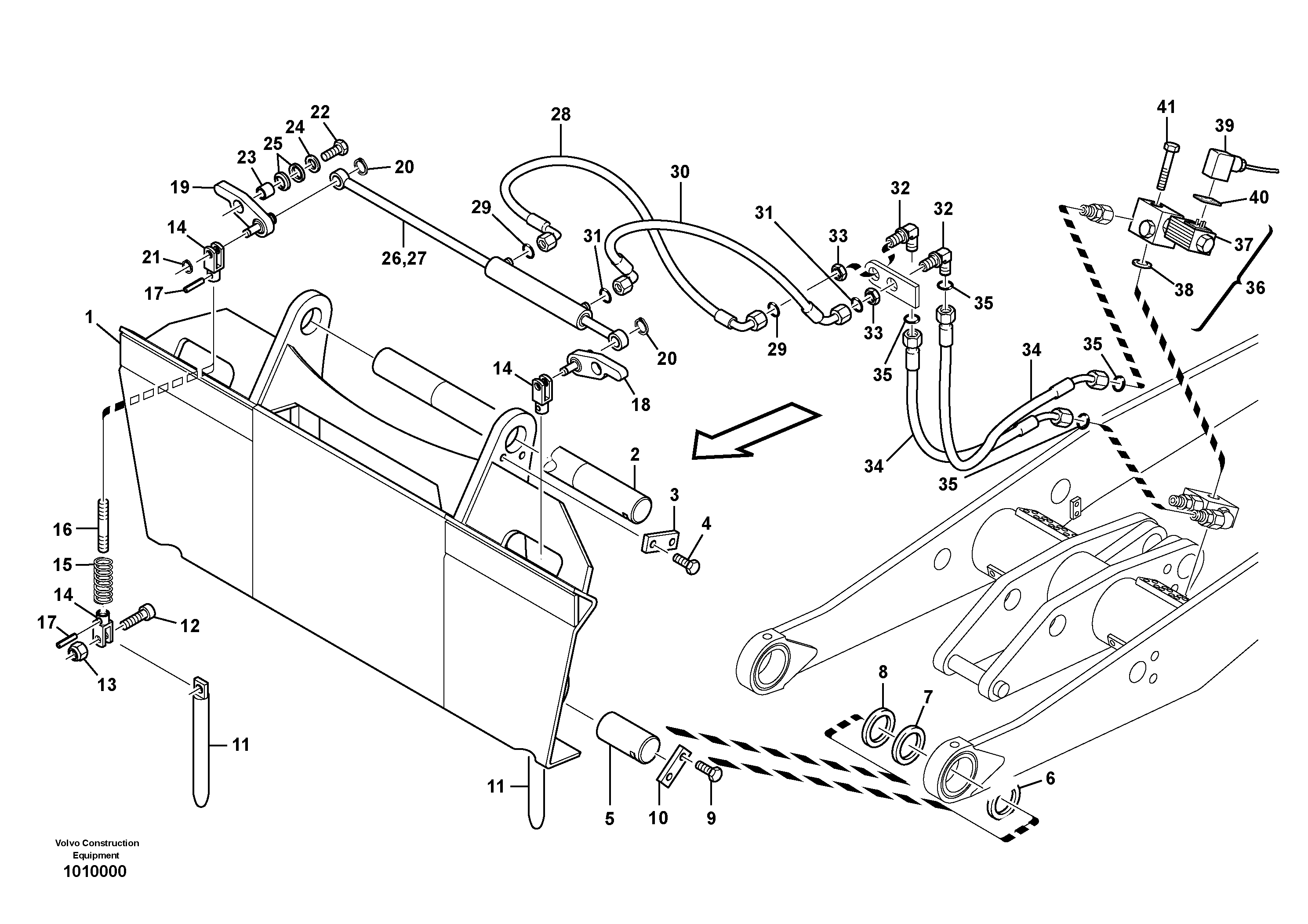 Схема запчастей Volvo L25B - 45726 Attachment mounting plate - Skid Steer attachments L25B TYPE 175, S/N 0500 - TYPE 176, S/N 0001 -
