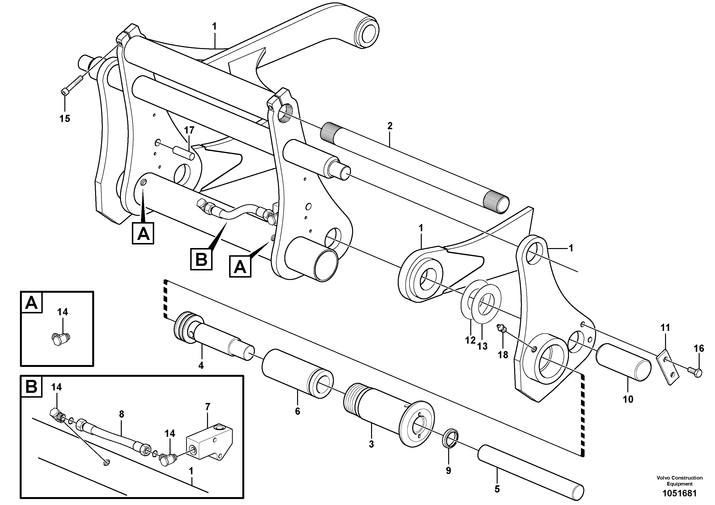 Схема запчастей Volvo L25B - 62381 Attachment mounting plate L25B TYPE 175, S/N 0500 - TYPE 176, S/N 0001 -