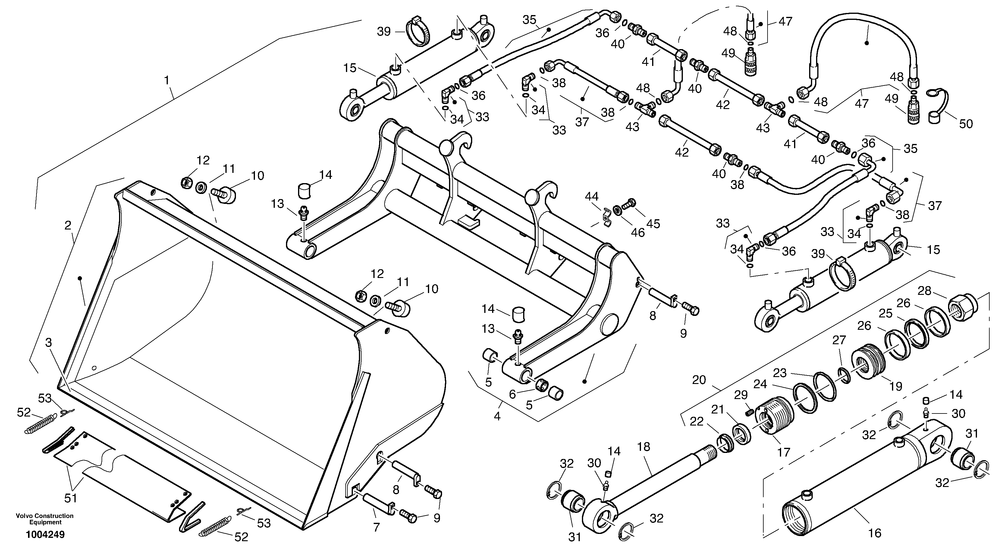 Схема запчастей Volvo L25B - 65344 Tipping bucket L25B TYPE 175, S/N 0500 - TYPE 176, S/N 0001 -
