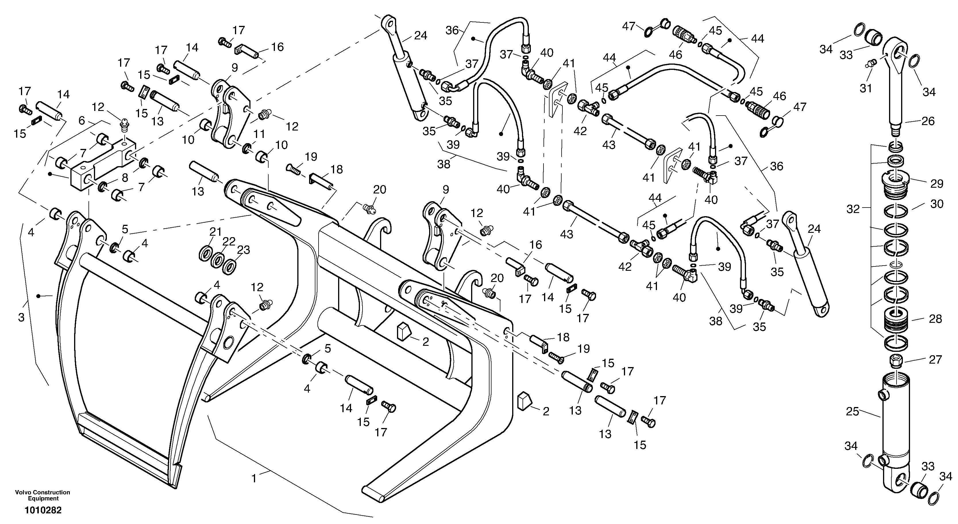 Схема запчастей Volvo L25B - 59925 Tree clamp L25B TYPE 175, S/N 0500 - TYPE 176, S/N 0001 -