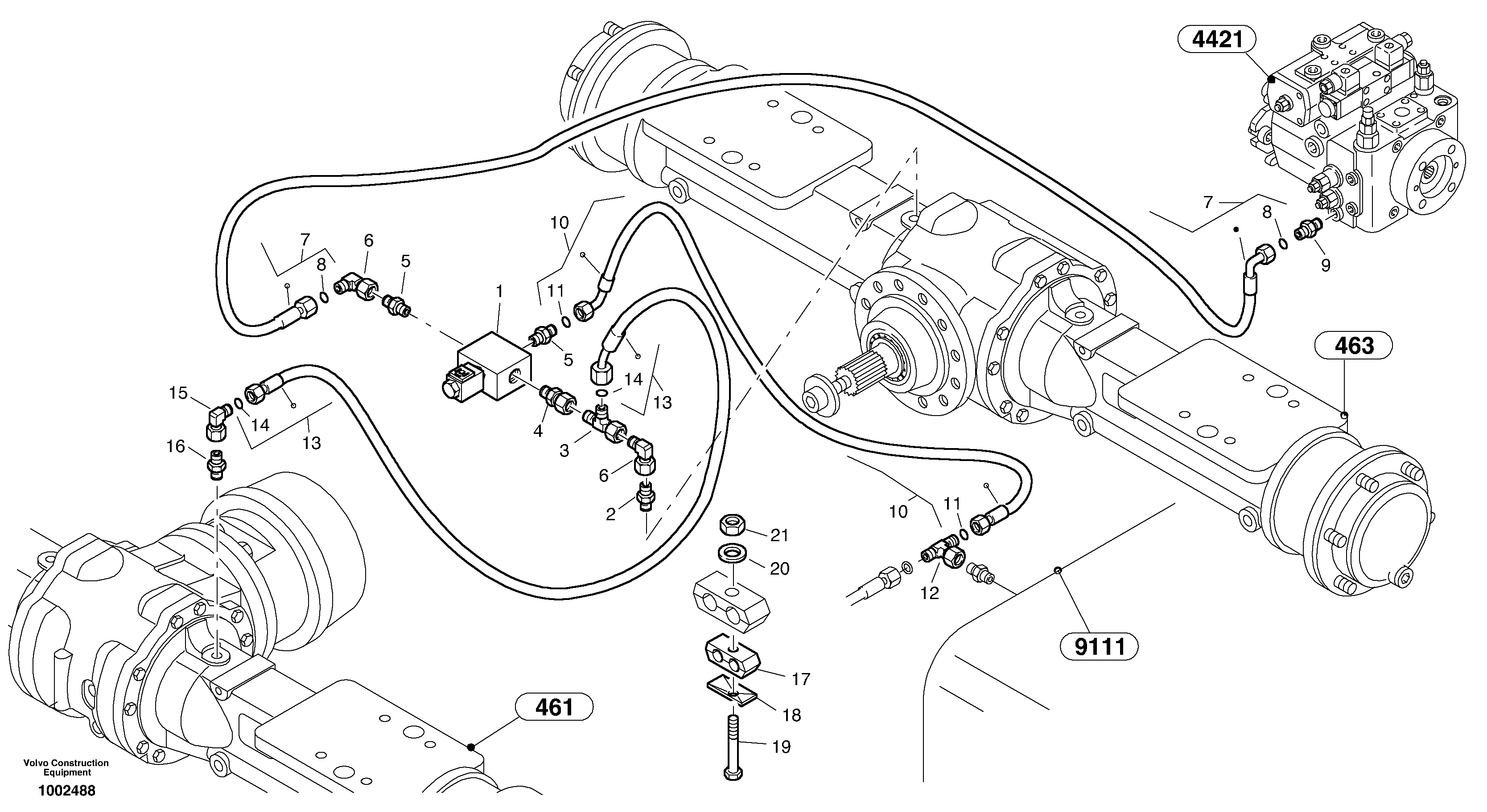 Схема запчастей Volvo L25B - 89019 Differential lock L25B TYPE 175 SER NO - 0499
