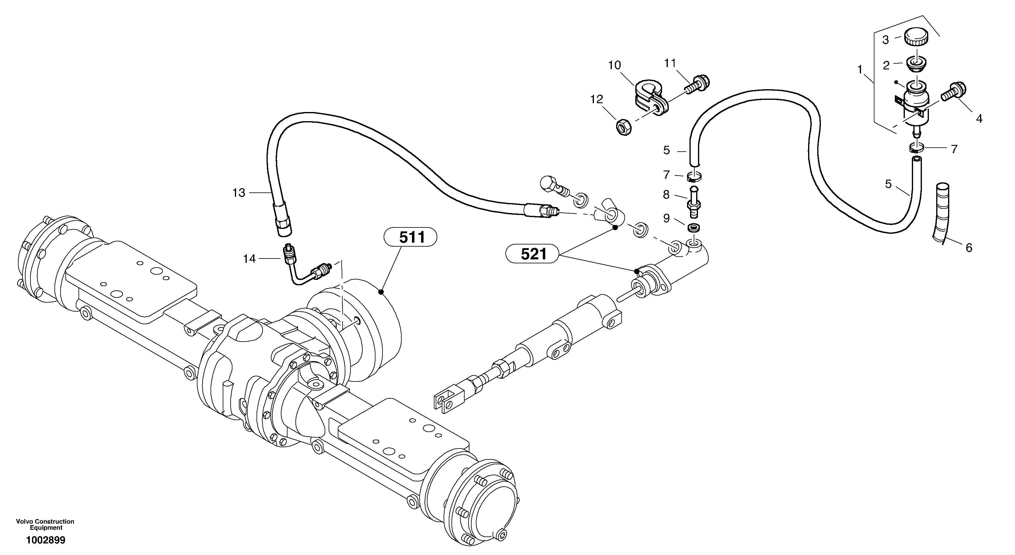 Схема запчастей Volvo L25B - 26098 Brake lines L25B TYPE 175 SER NO - 0499