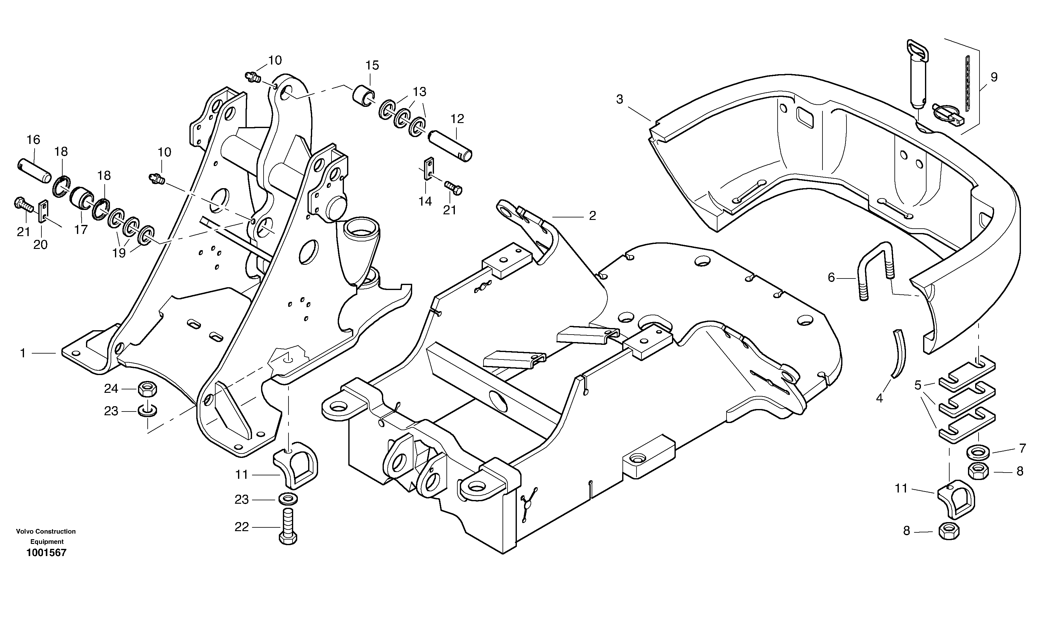 Схема запчастей Volvo L25B - 28145 Frame L25B TYPE 175 SER NO - 0499