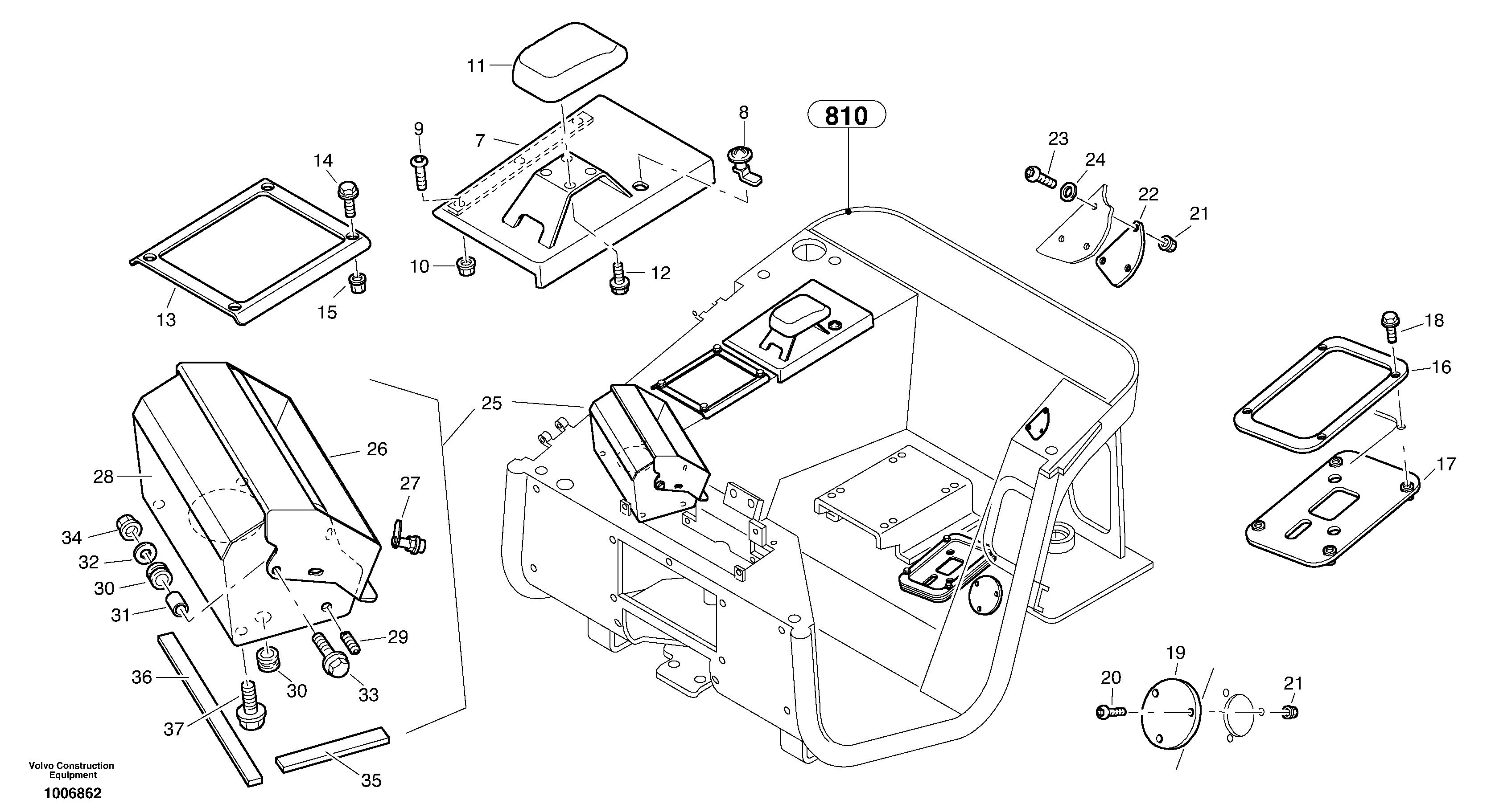 Схема запчастей Volvo L25B - 49319 Interior equipment - Canopy L25B TYPE 175 SER NO - 0499