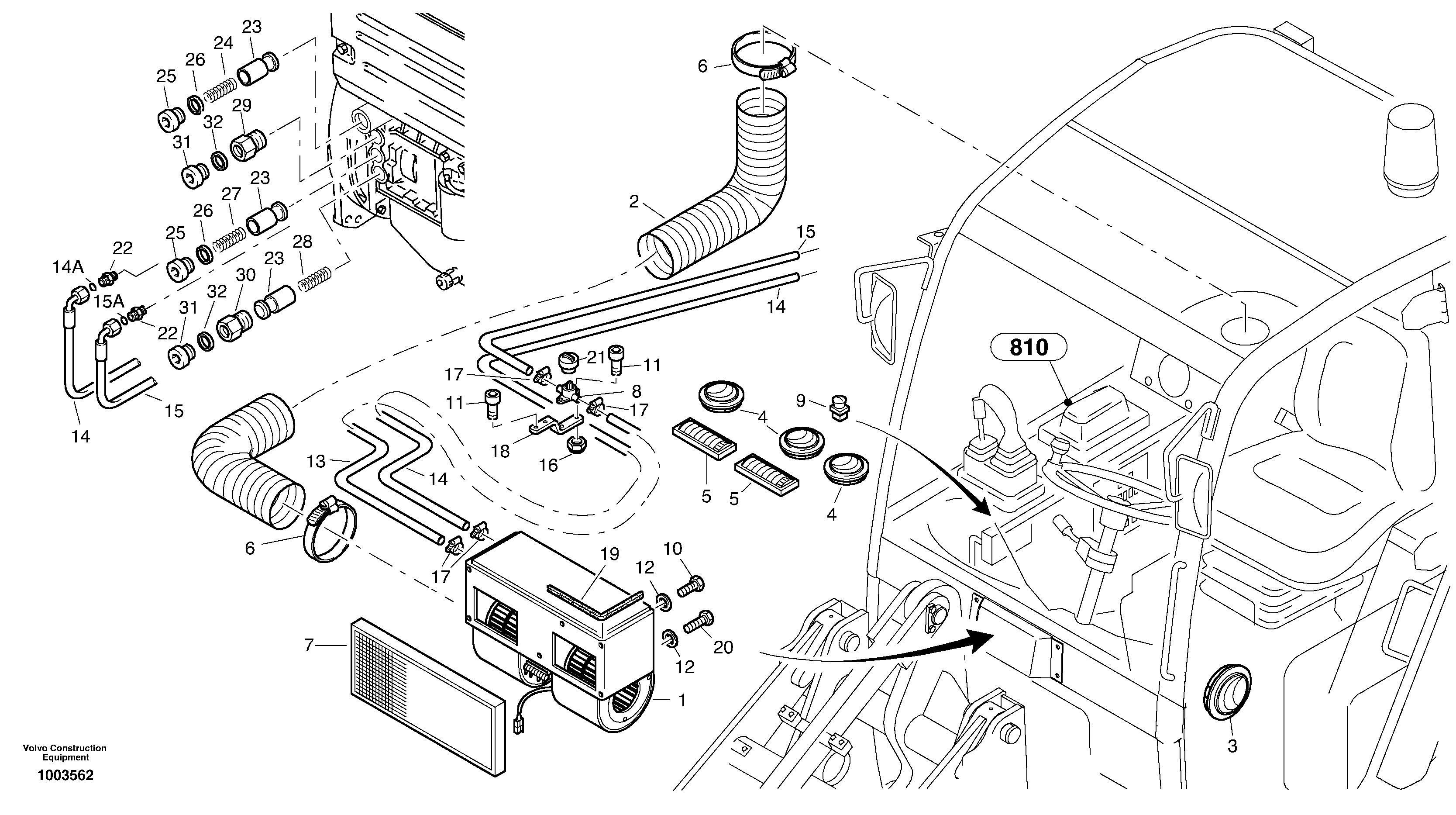 Схема запчастей Volvo L25B - 100170 Heater L25B TYPE 175 SER NO - 0499