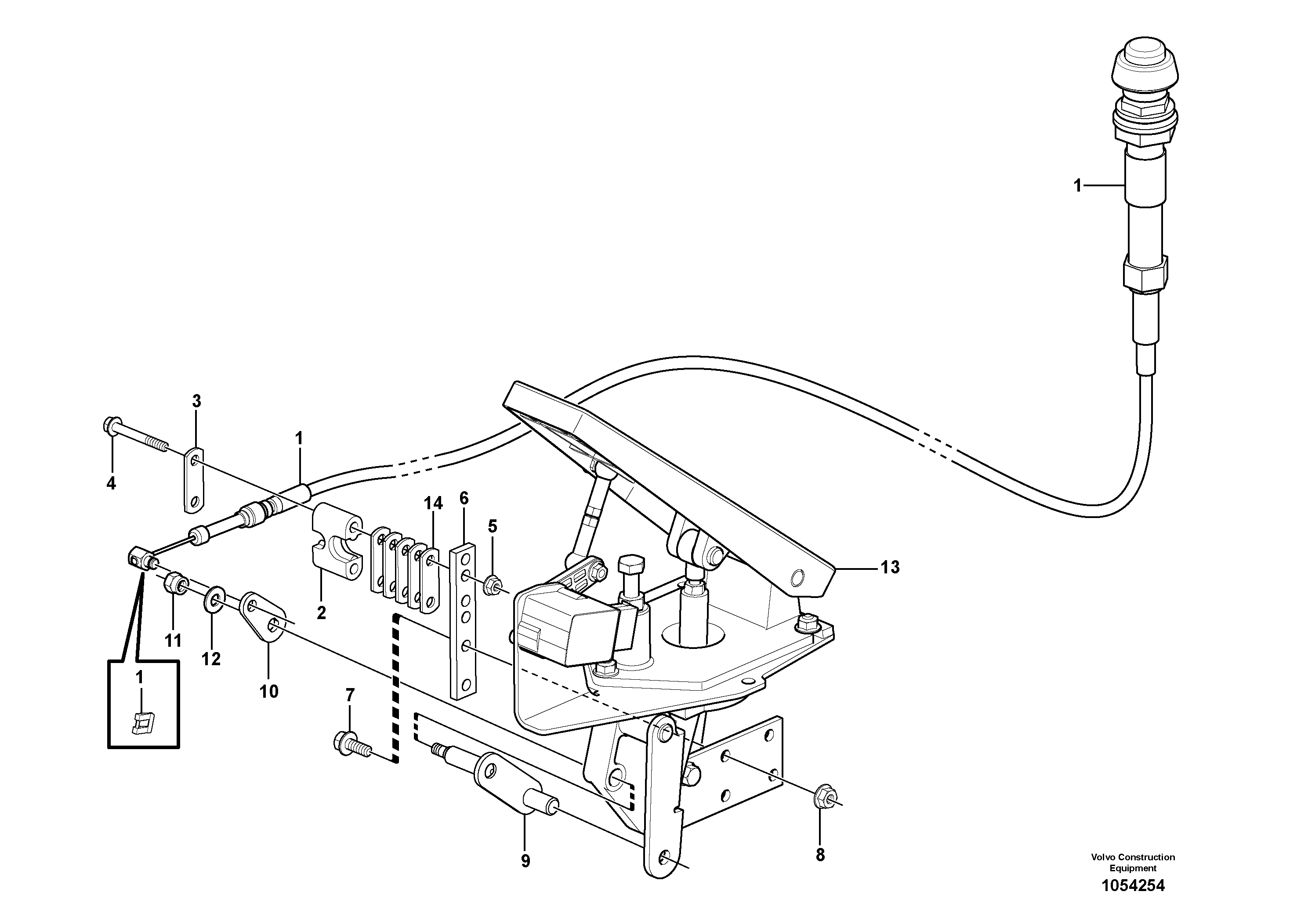 Схема запчастей Volvo L45F - 51562 Hand throttle L45F