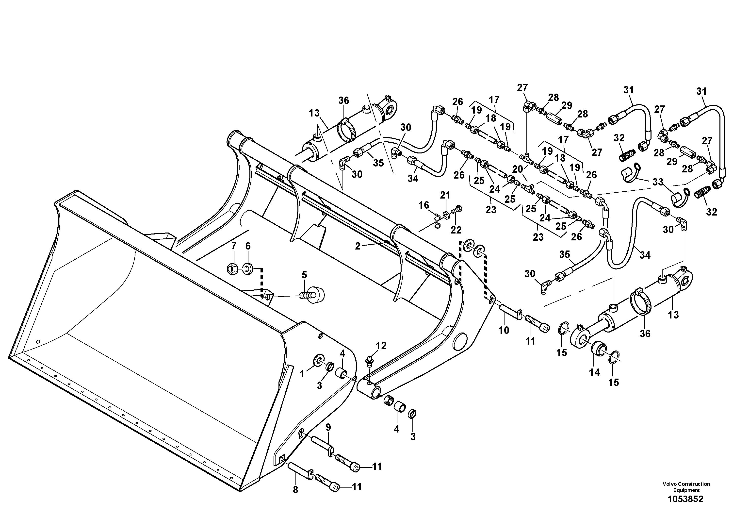 Схема запчастей Volvo L45F - 100041 High-tipping bucket ATTACHMENTS ATT. COMPACT WHEEL LOADERS GEN. F