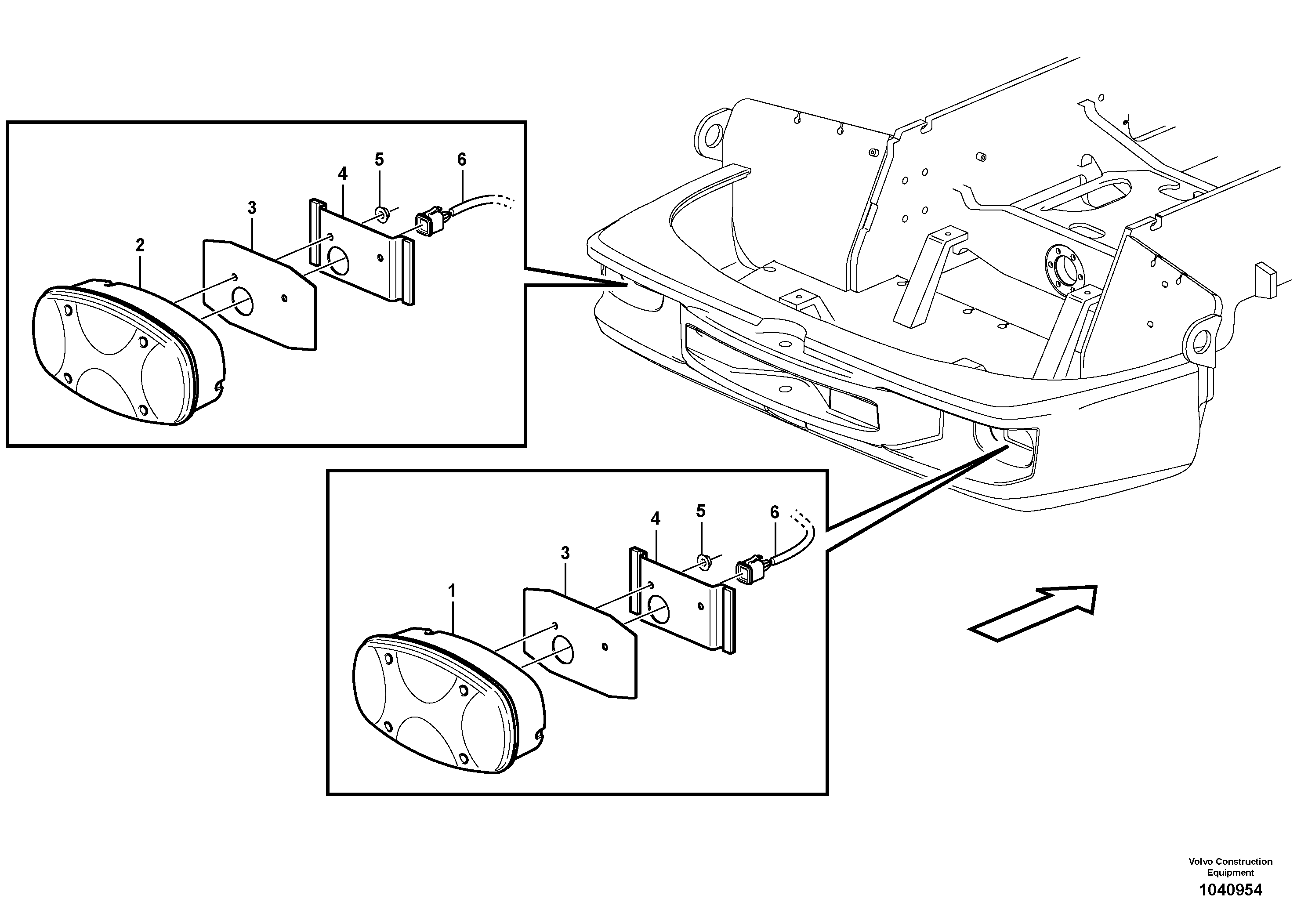 Схема запчастей Volvo L45F - 70045 Rear lighting L45F