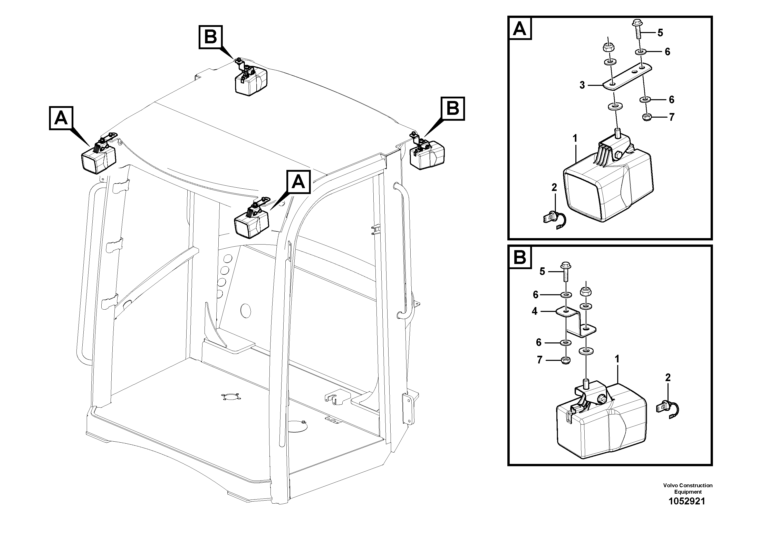 Схема запчастей Volvo L45F - 60035 Work lights L45F