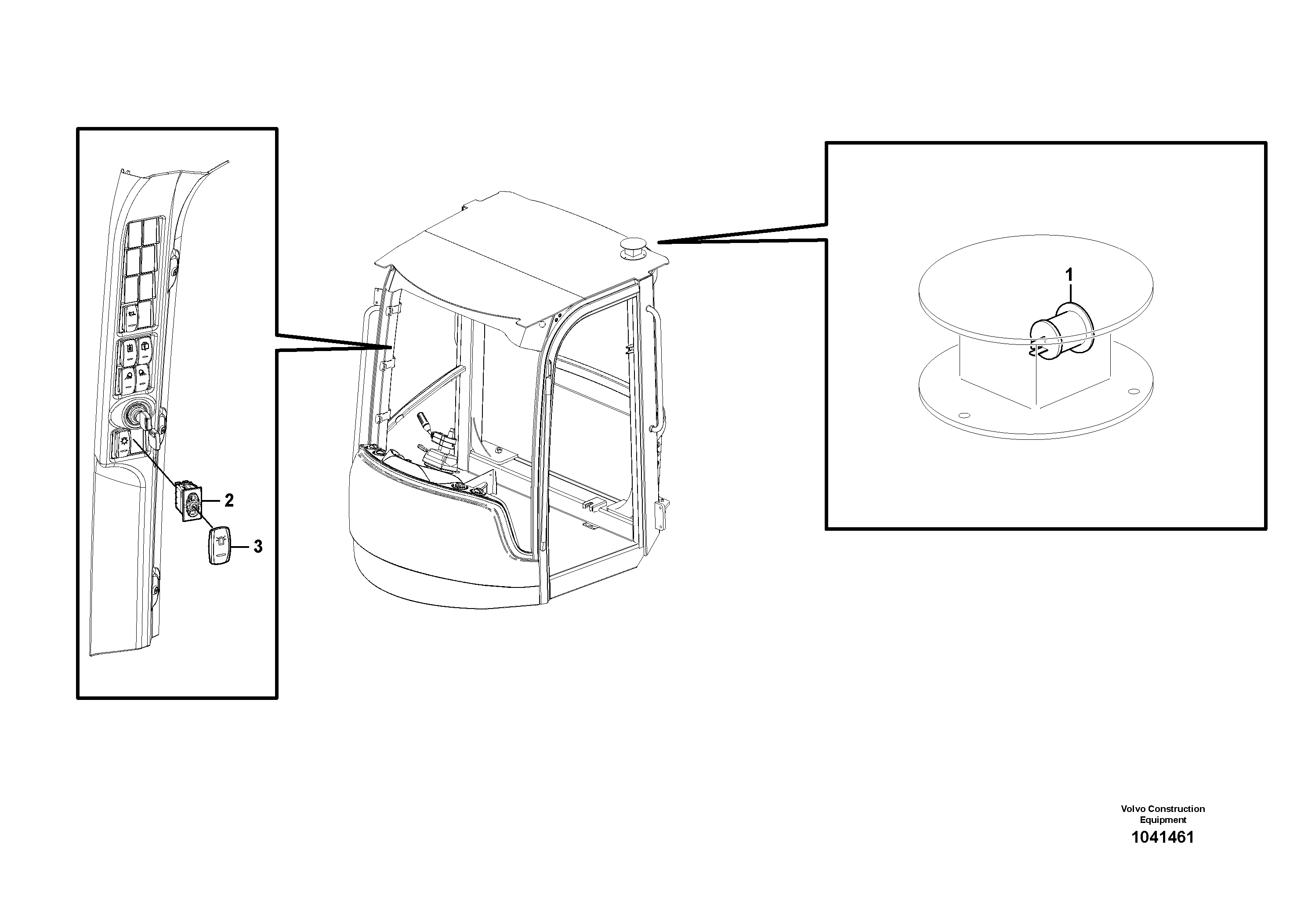 Схема запчастей Volvo L45F - 106908 Magnetic fastening for rotating beacon L45F