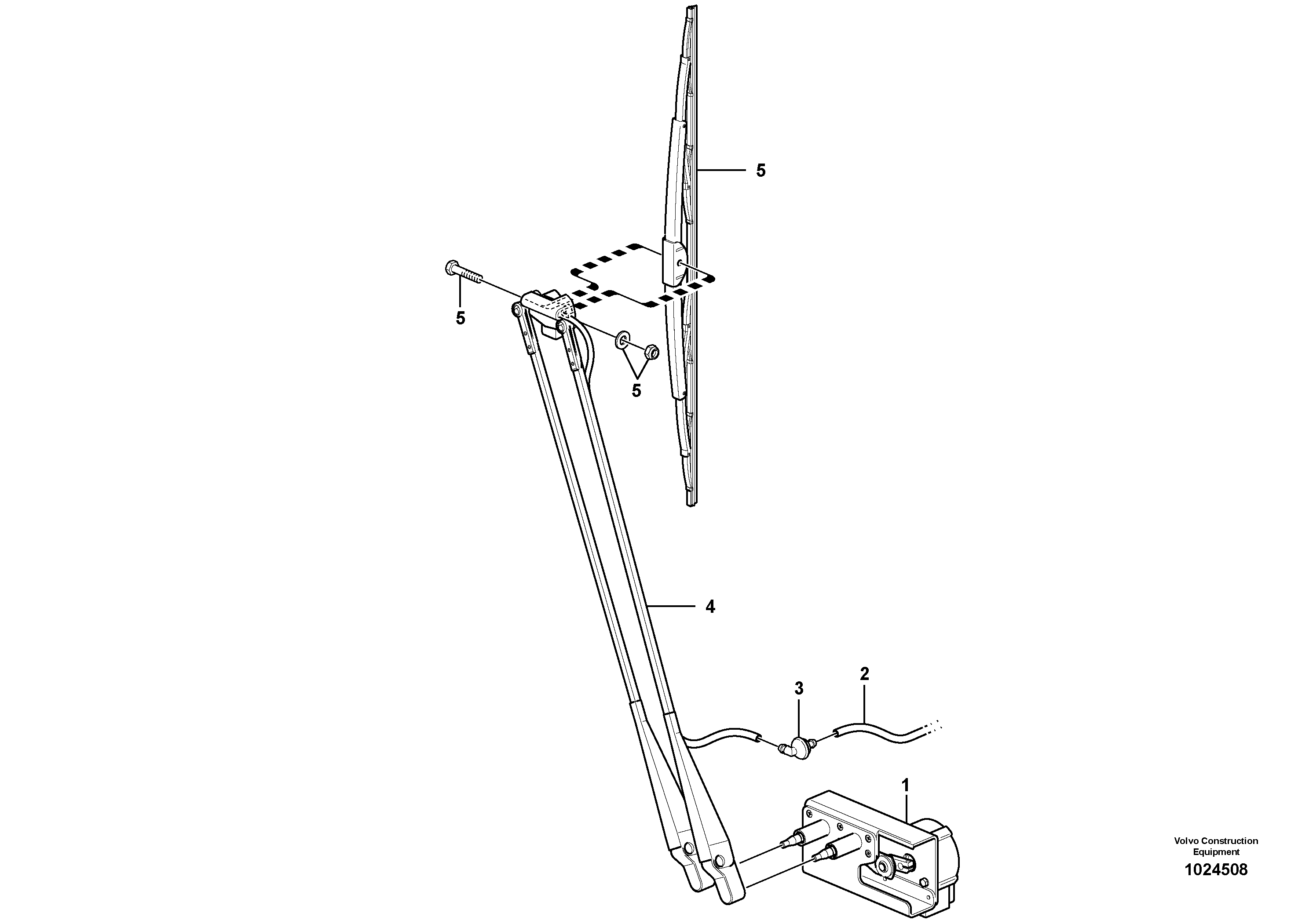 Схема запчастей Volvo L45F - 101528 Windshield wiper, front L45F