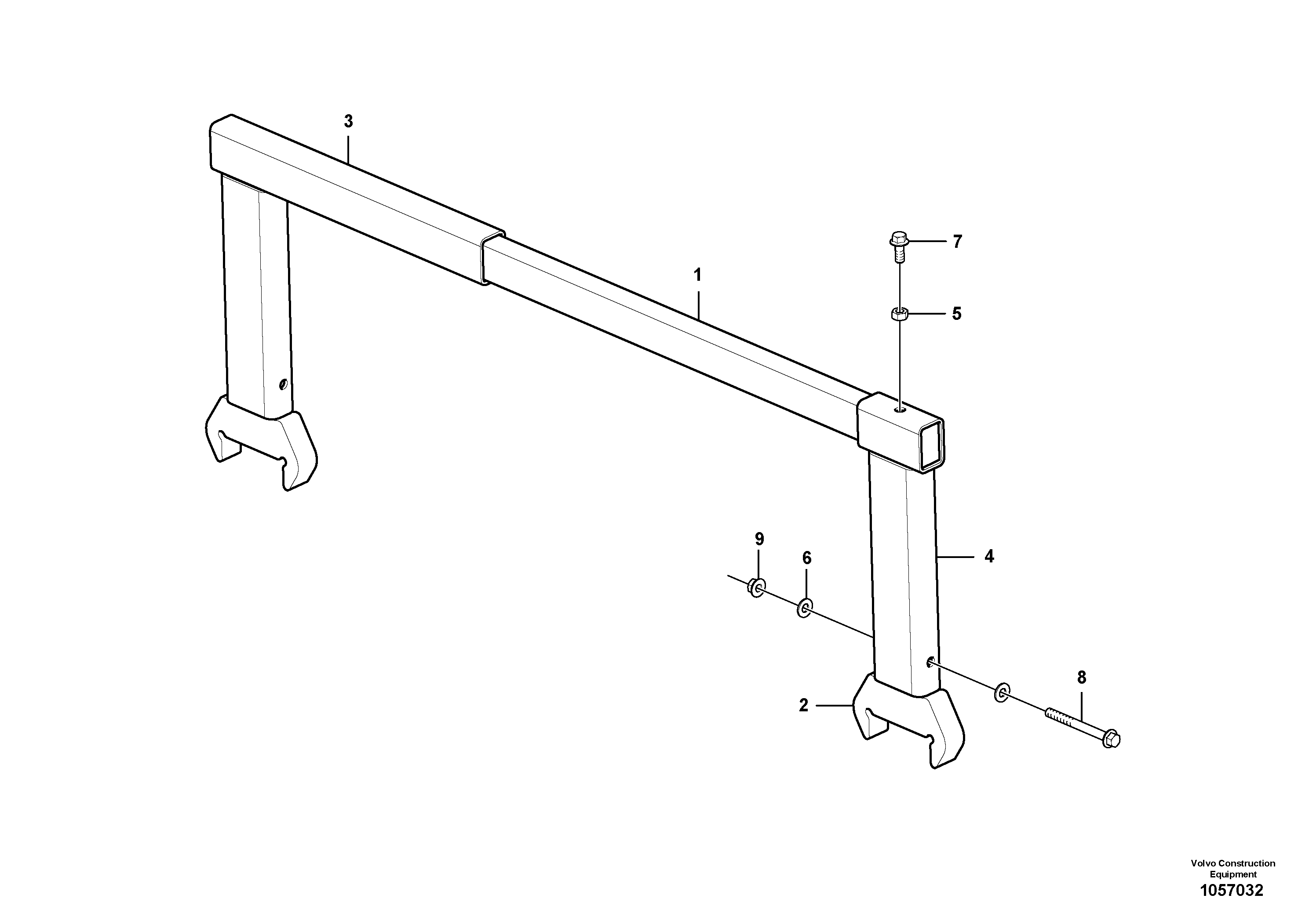 Схема запчастей Volvo L45F - 106715 Fork frame extension ATTACHMENTS ATT. COMPACT WHEEL LOADERS GEN. F