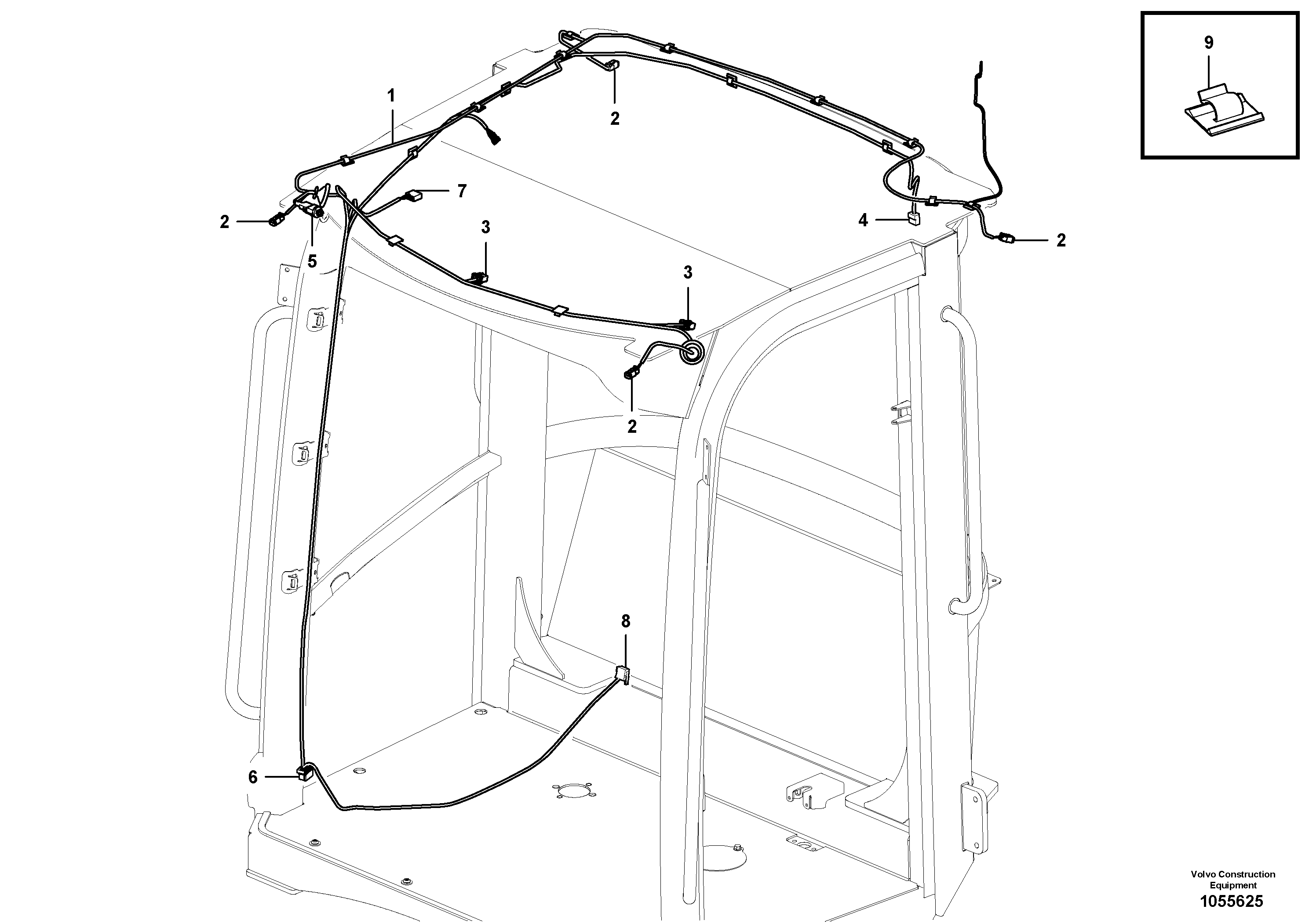 Схема запчастей Volvo L45F - 102386 Cable harness, ceiling L45F