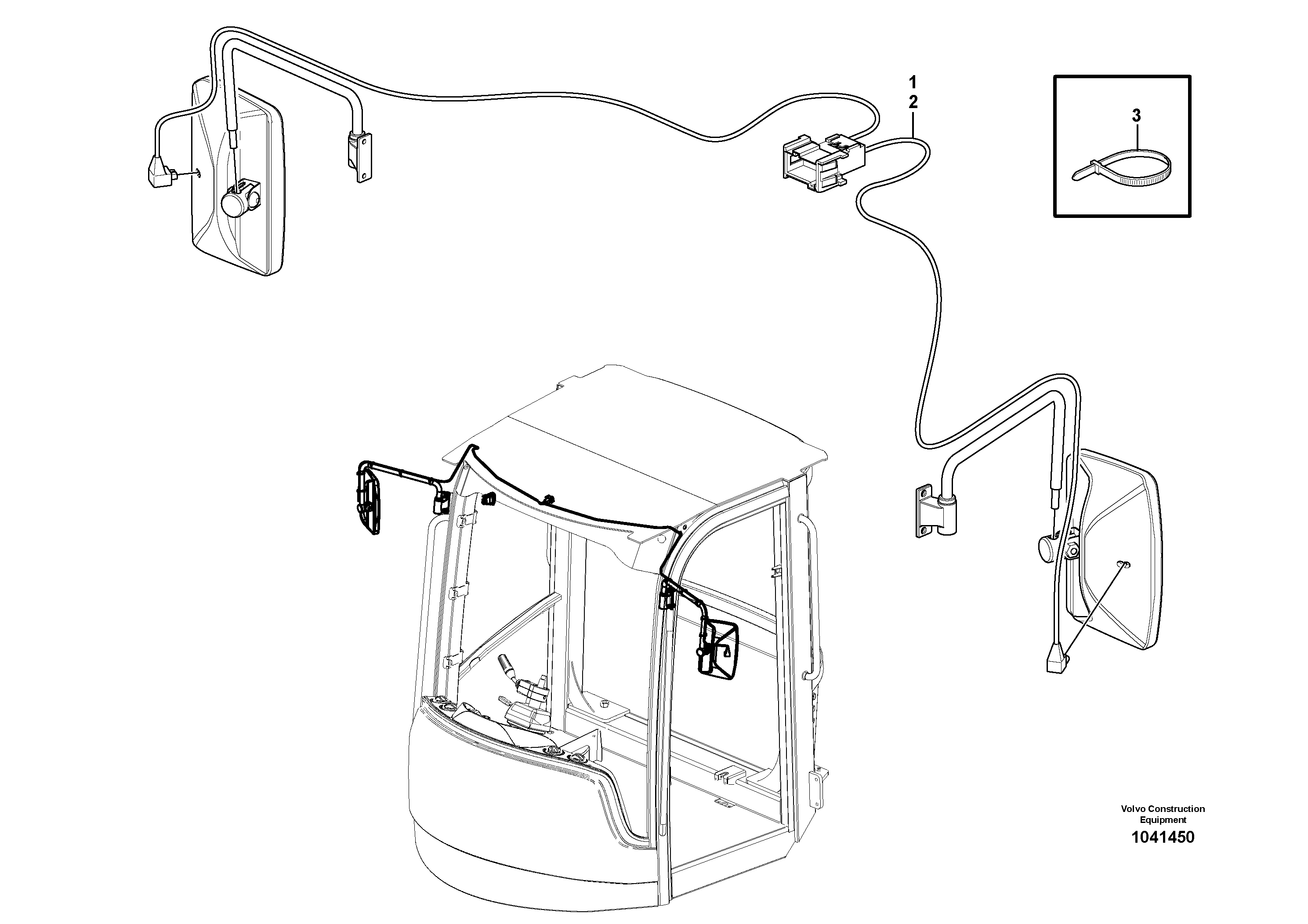 Схема запчастей Volvo L45F - 52113 Rear view mirror L45F