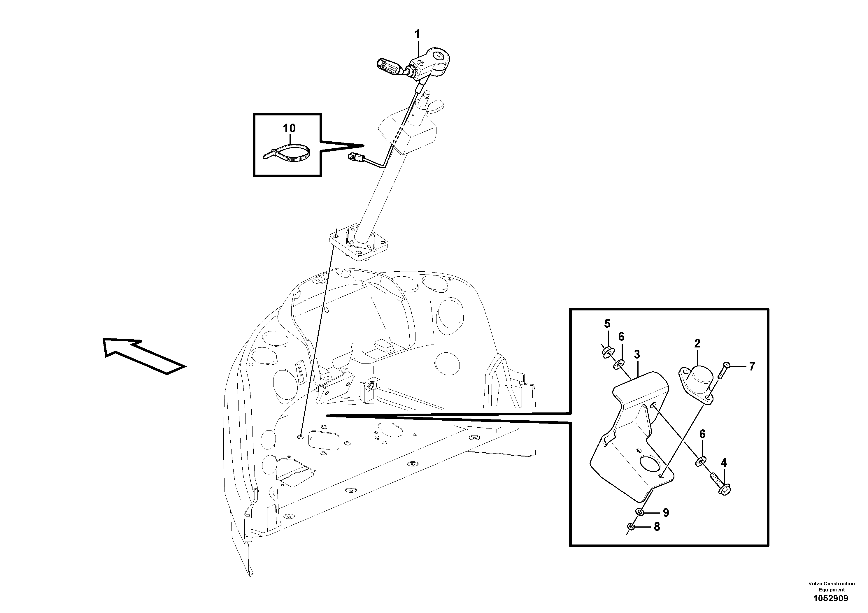 Схема запчастей Volvo L45F - 60037 Gear selector L45F