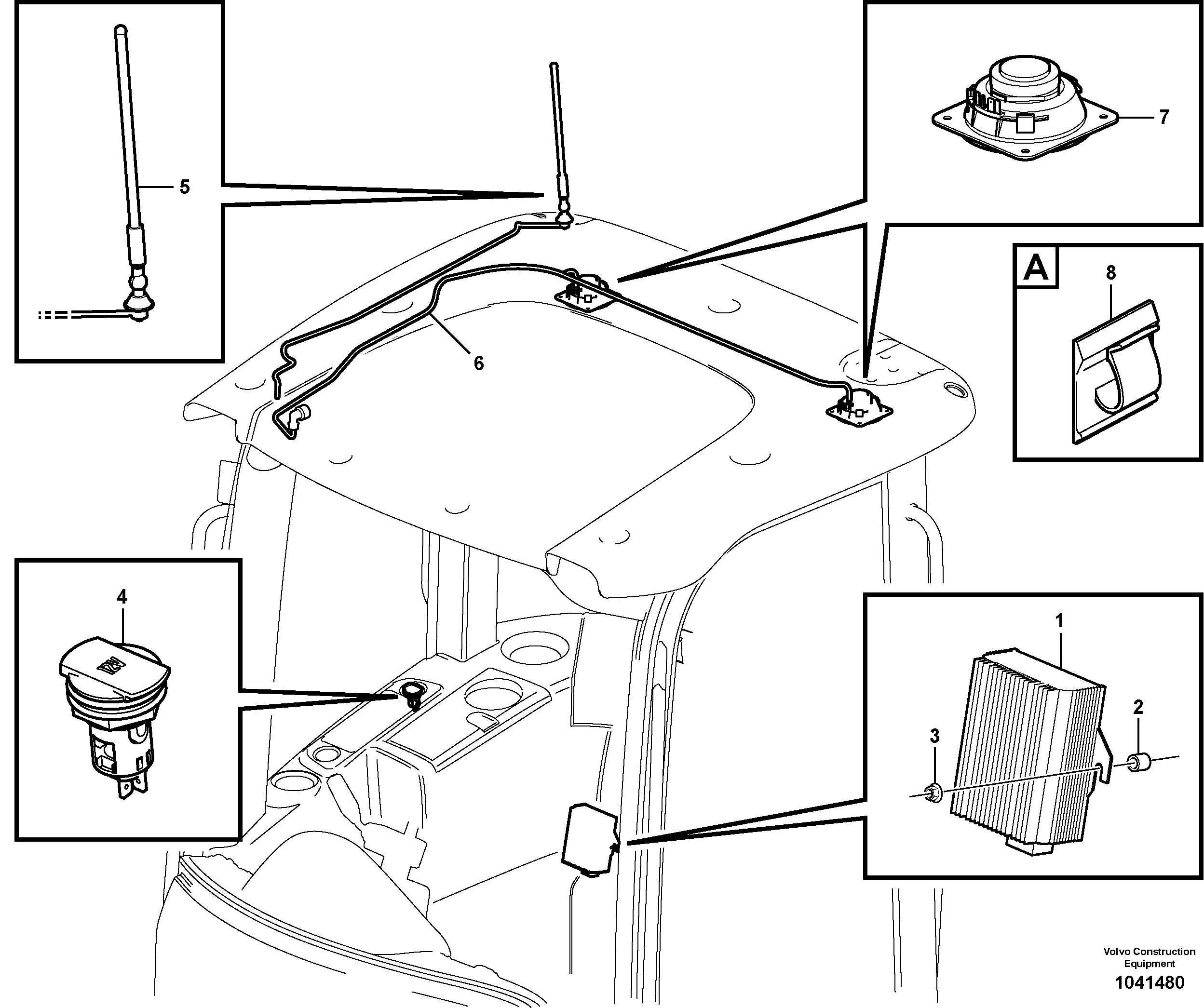 Схема запчастей Volvo L45F - 46923 Radio installation with converter L45F