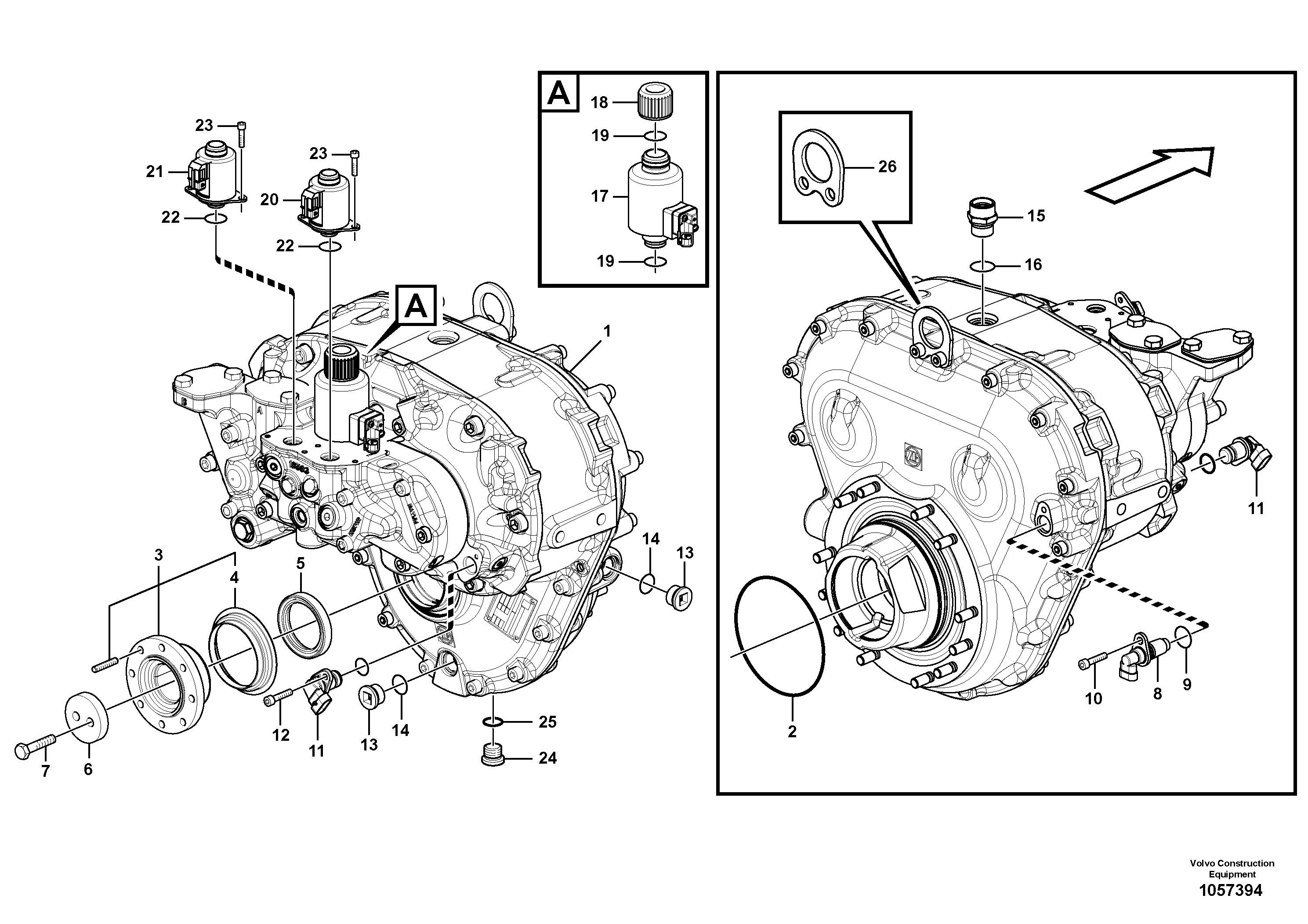 Схема запчастей Volvo L45F - 81366 Drop box with fitting parts L45F