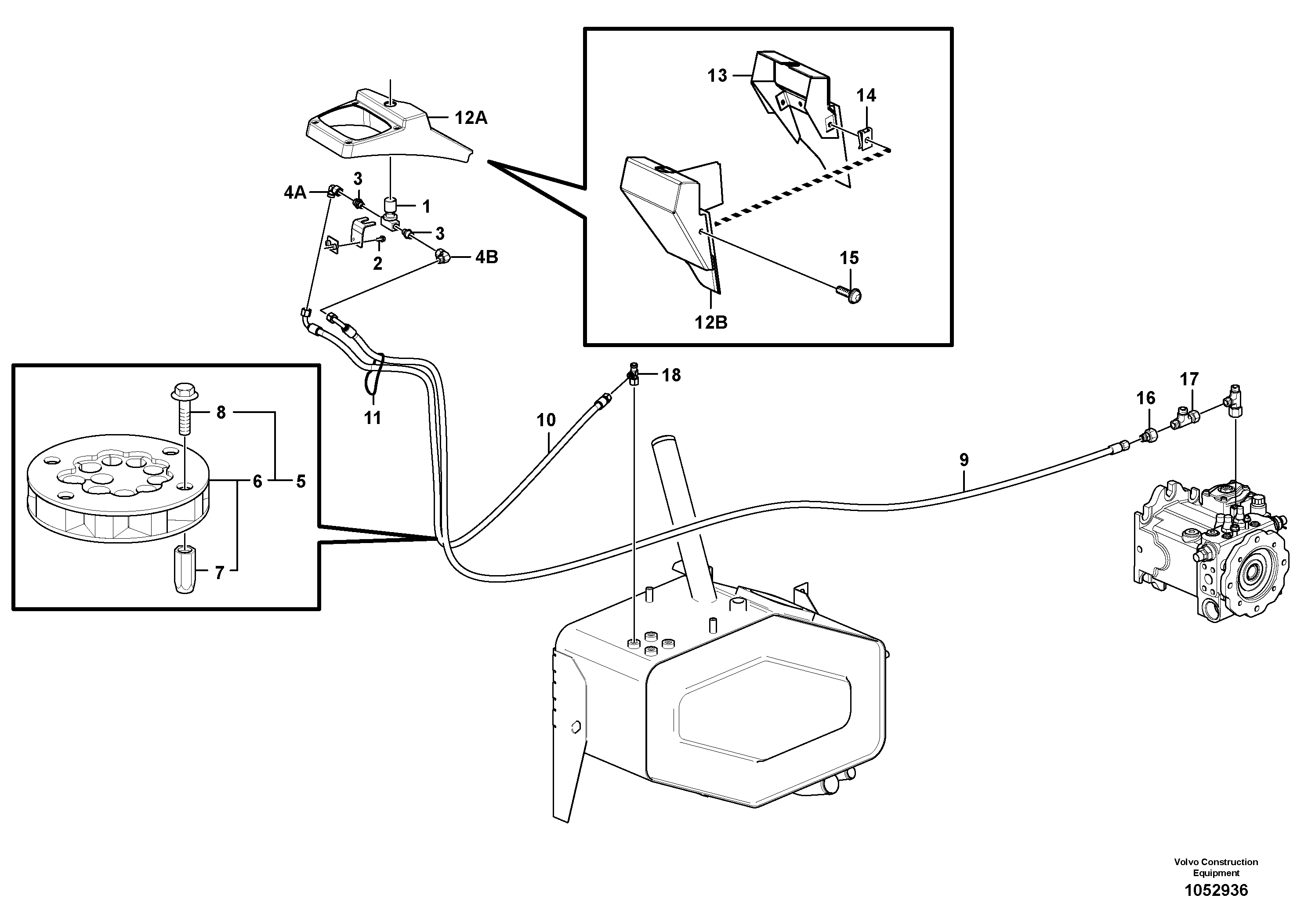 Схема запчастей Volvo L45F - 57603 Hand inching control L45F