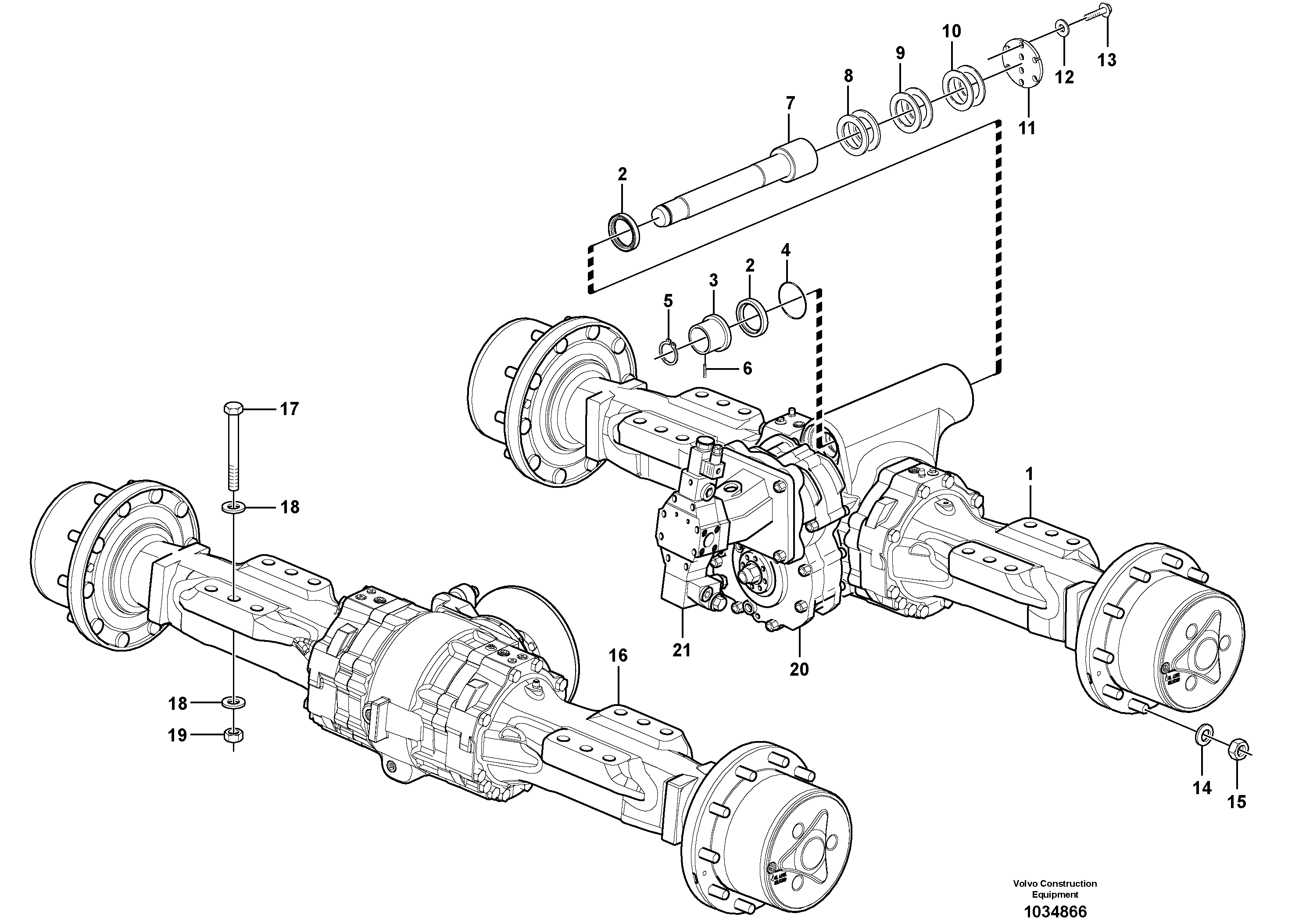 Схема запчастей Volvo L45F - 54124 Planet axles with fitting parts L45F