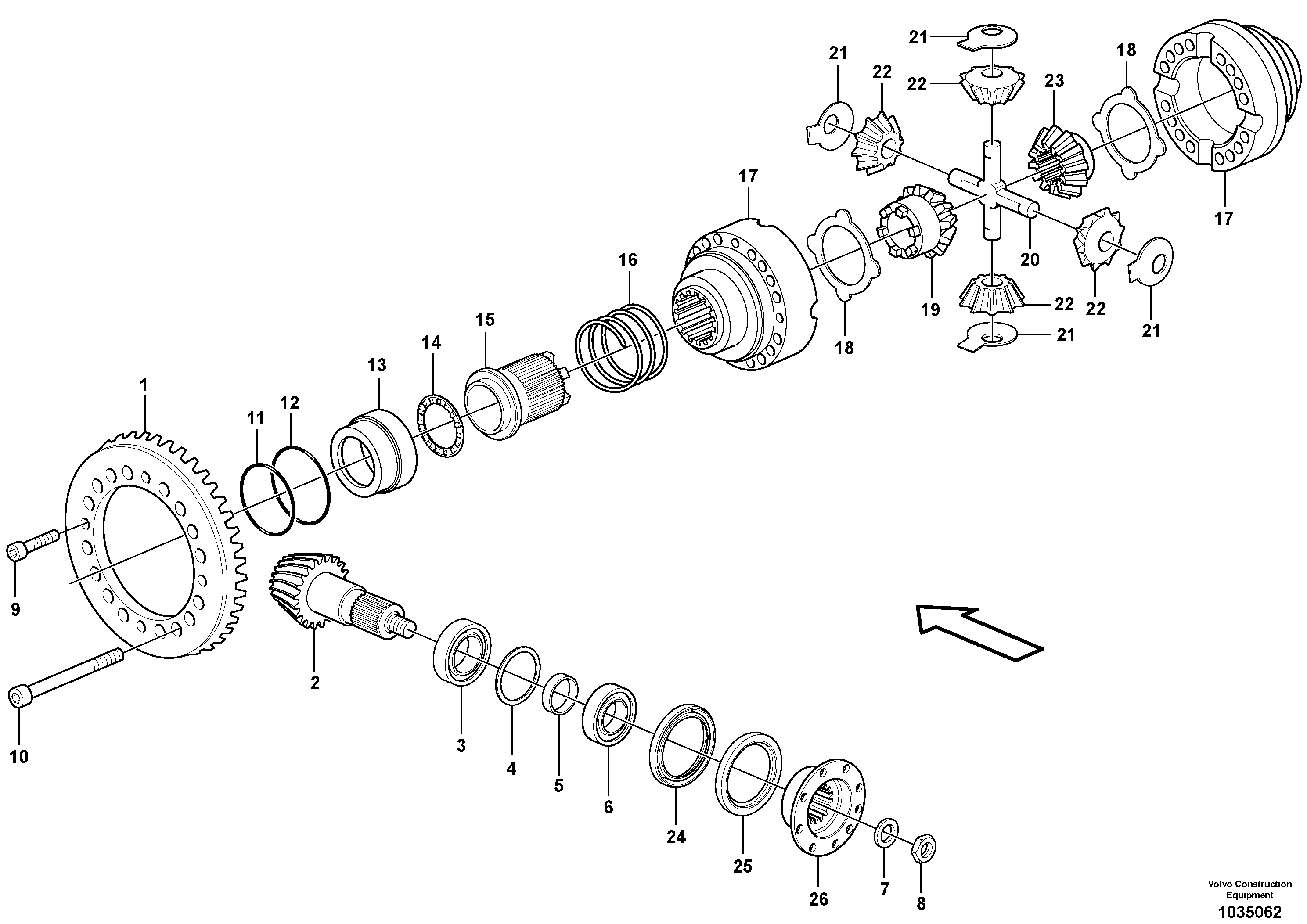 Схема запчастей Volvo L45F - 96939 Final drive, front L45F