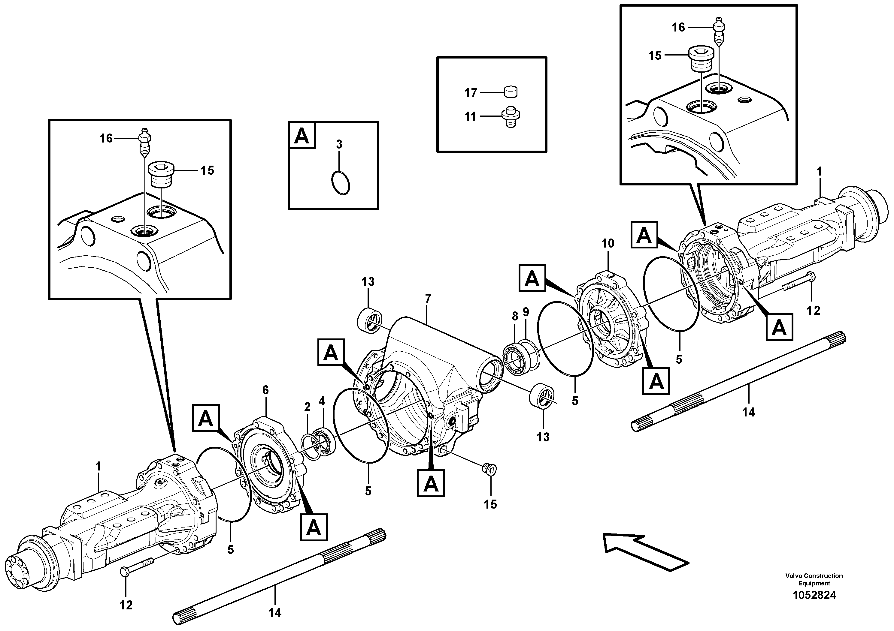 Схема запчастей Volvo L45F - 57722 Planet shaft, rear L45F
