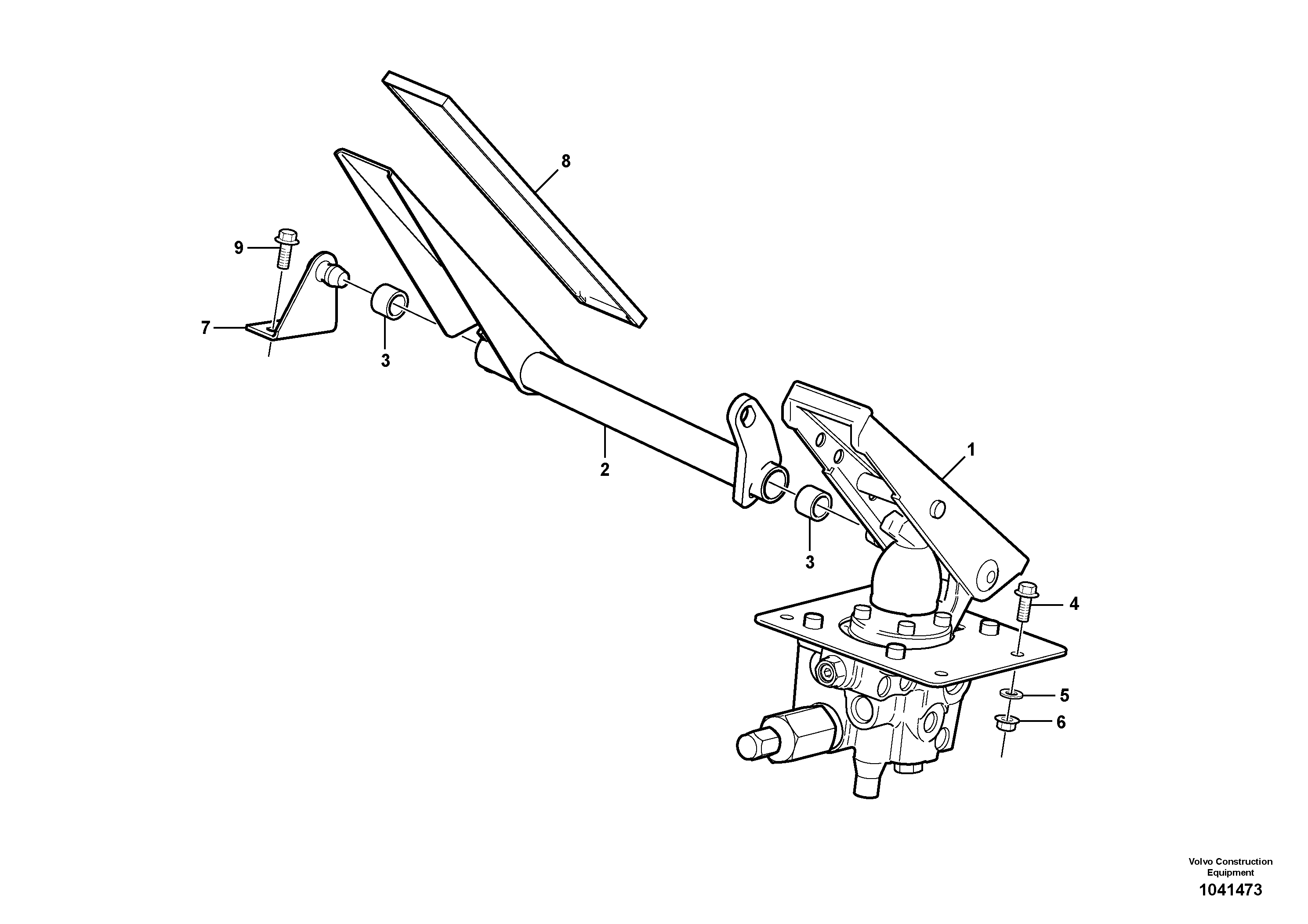 Схема запчастей Volvo L45F - 83083 Dual brake pedals L45F