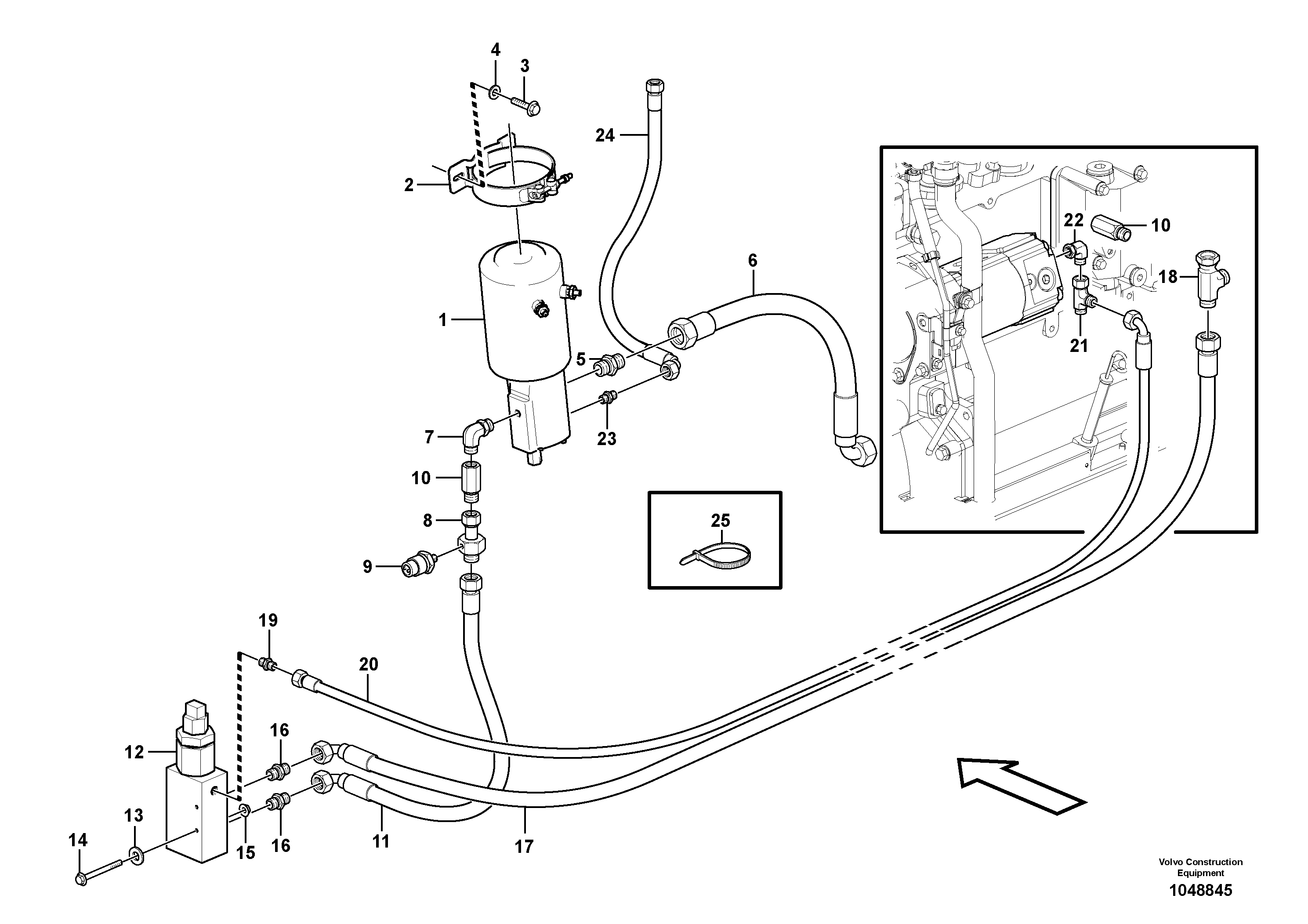 Схема запчастей Volvo L45F - 94867 Auxiliary steering system L45F