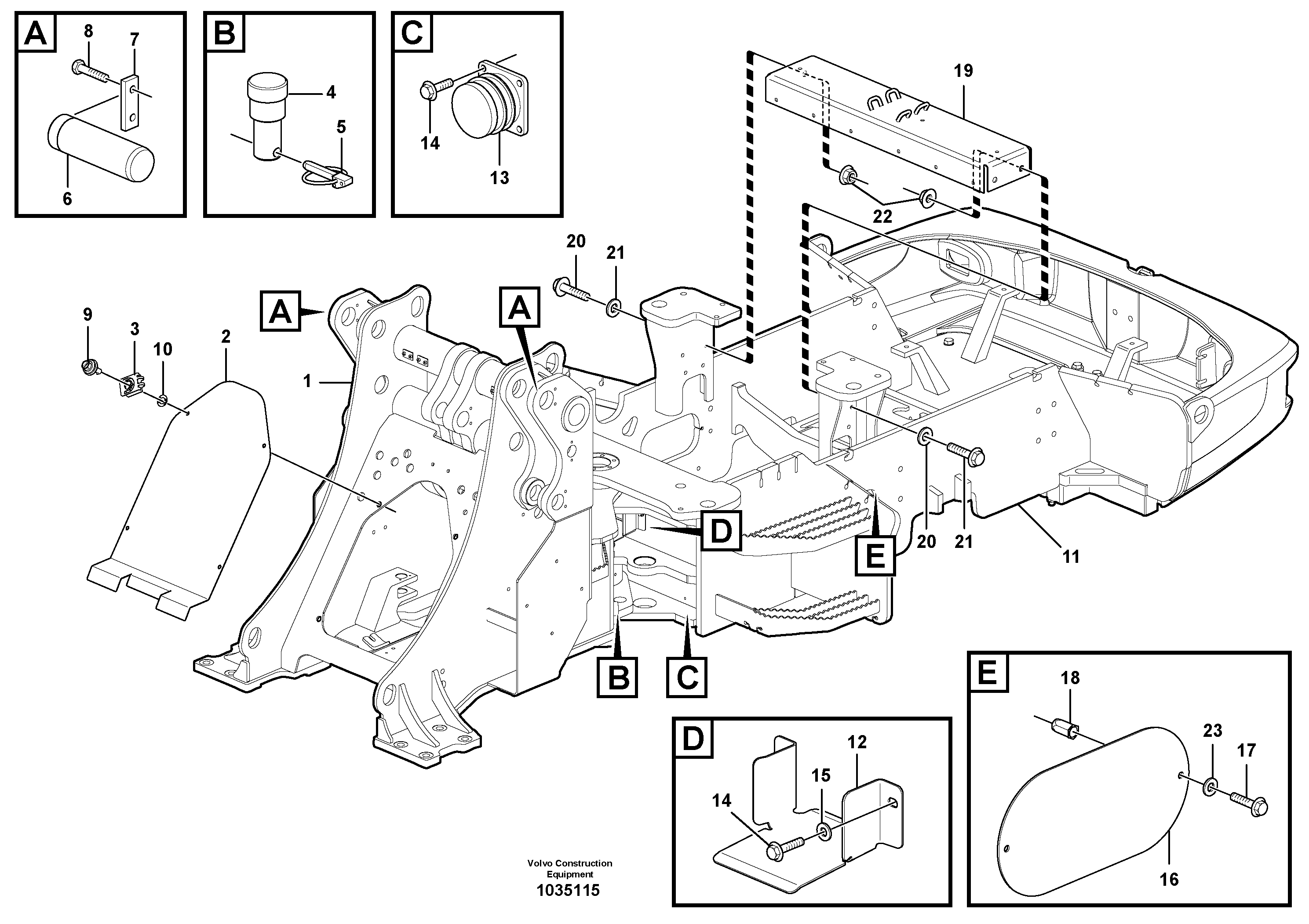 Схема запчастей Volvo L45F - 65855 Frame L45F