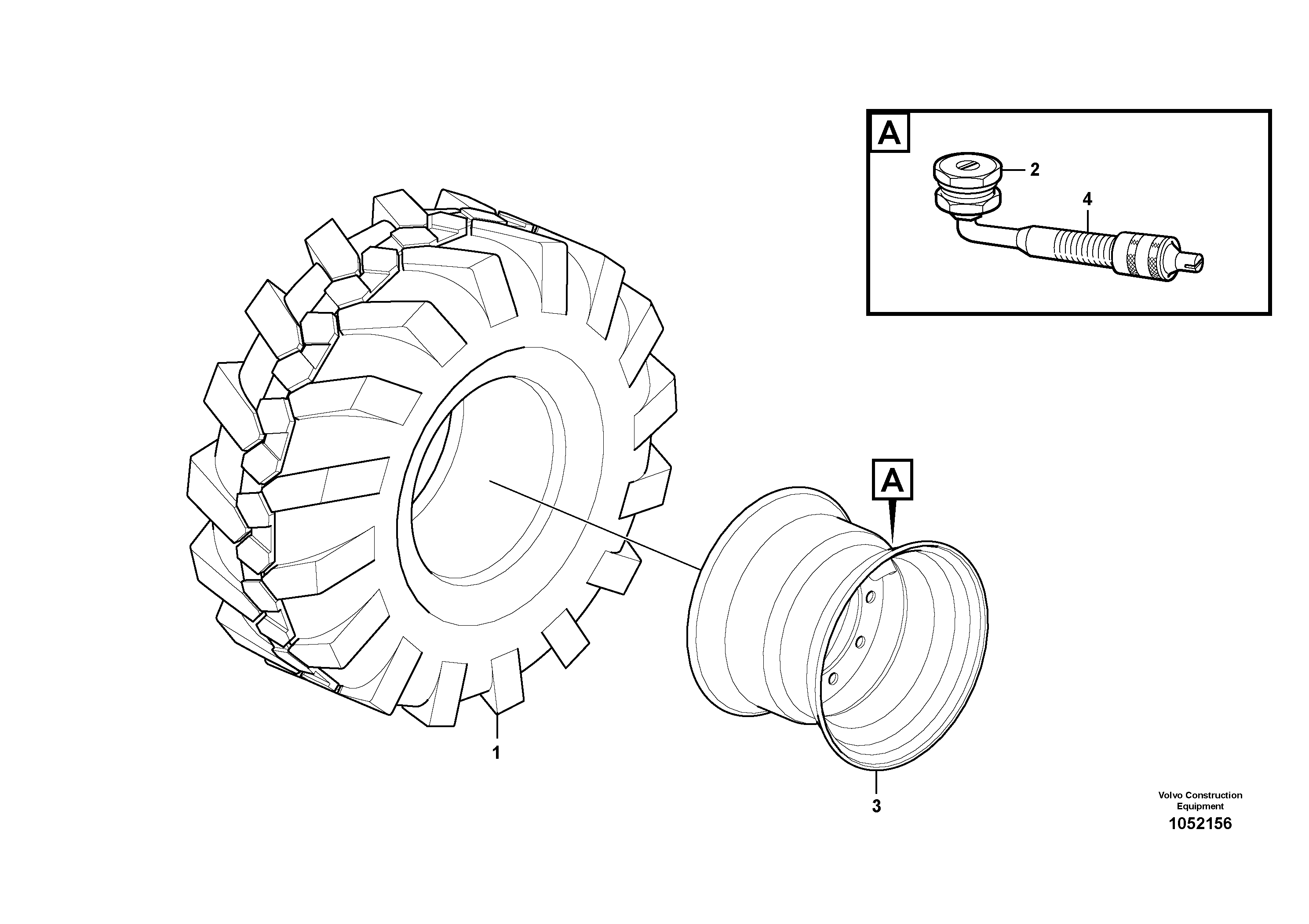 Схема запчастей Volvo L45F - 63799 Wheel and tire L45F