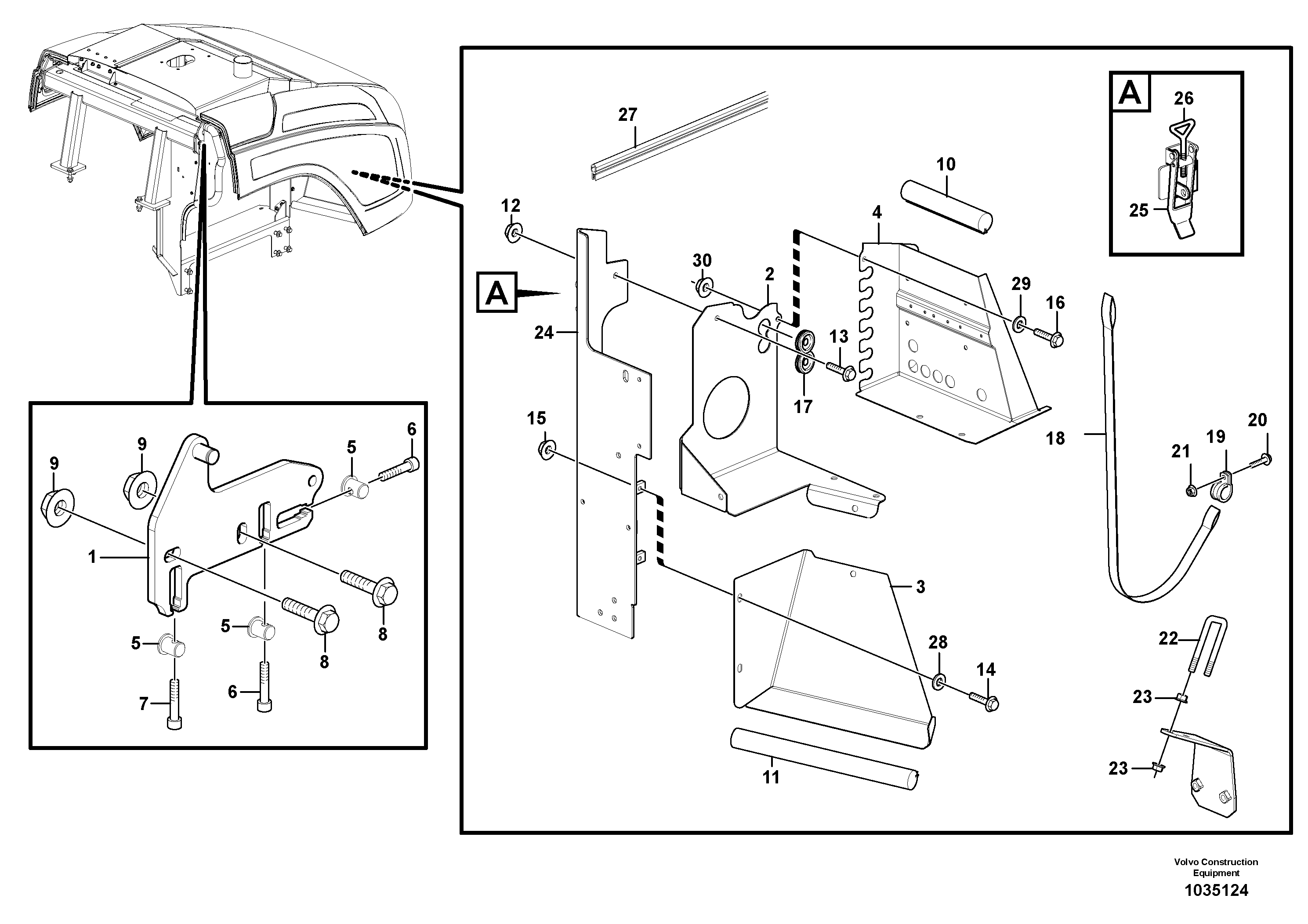 Схема запчастей Volvo L45F - 85745 Engine hood L45F