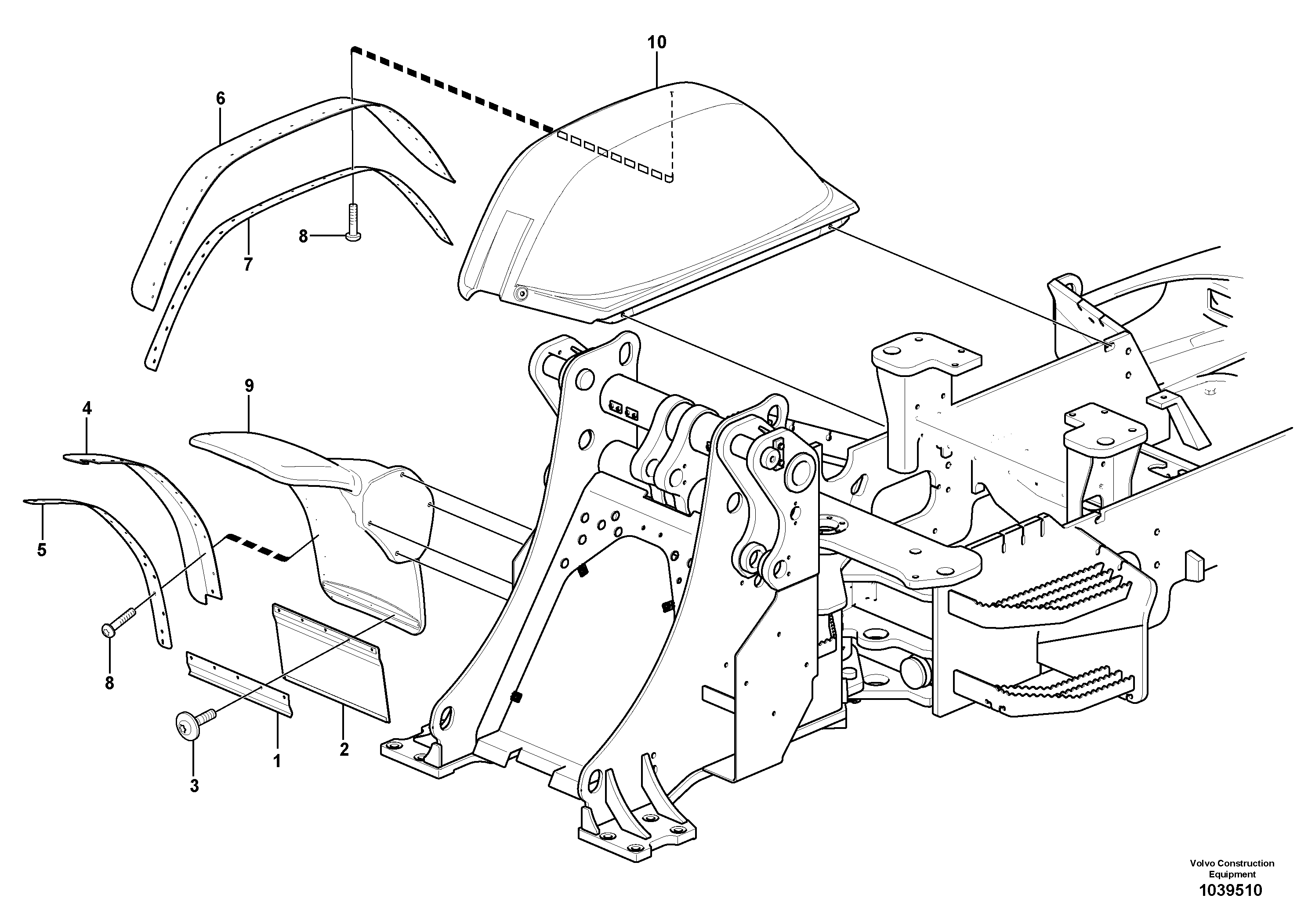 Схема запчастей Volvo L45F - 46924 Mudflap L45F