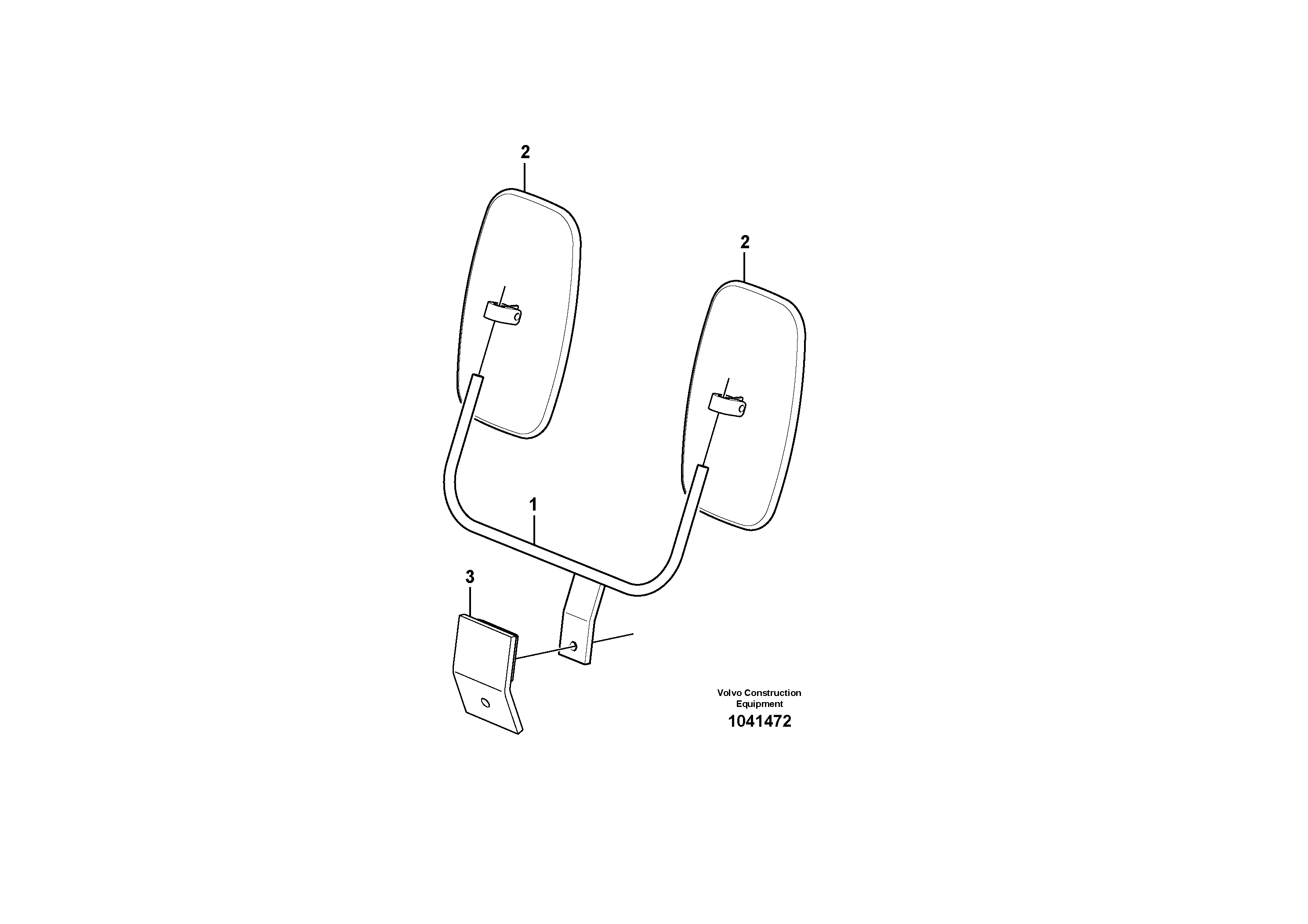 Схема запчастей Volvo L45F - 43117 Rear view mirror L45F
