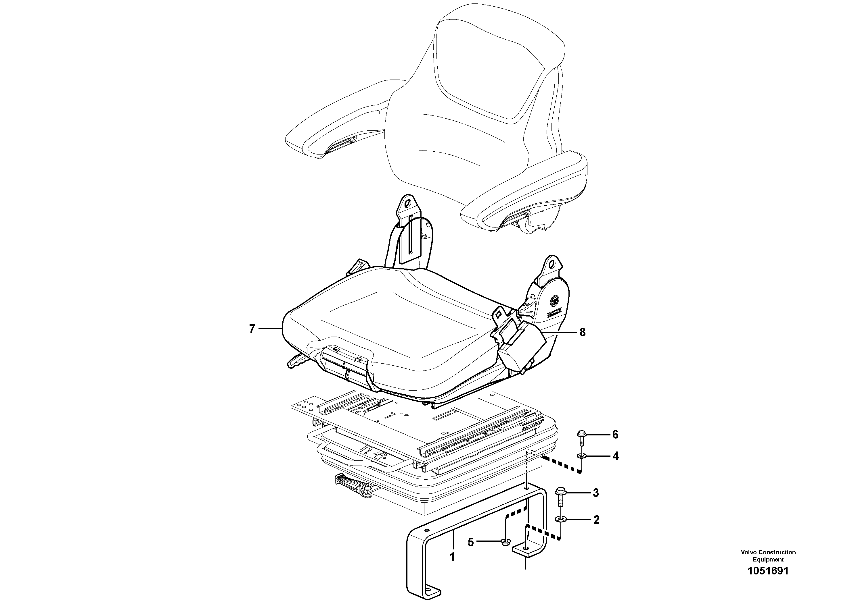 Схема запчастей Volvo L45F - 56673 Operators seat L45F