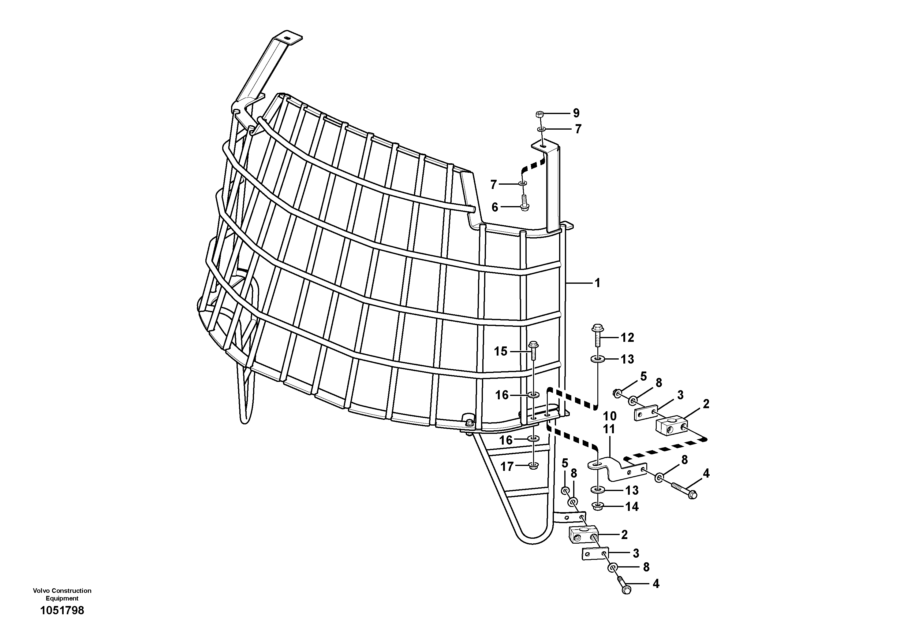 Схема запчастей Volvo L45F - 58550 Windshild guard for windshield L45F
