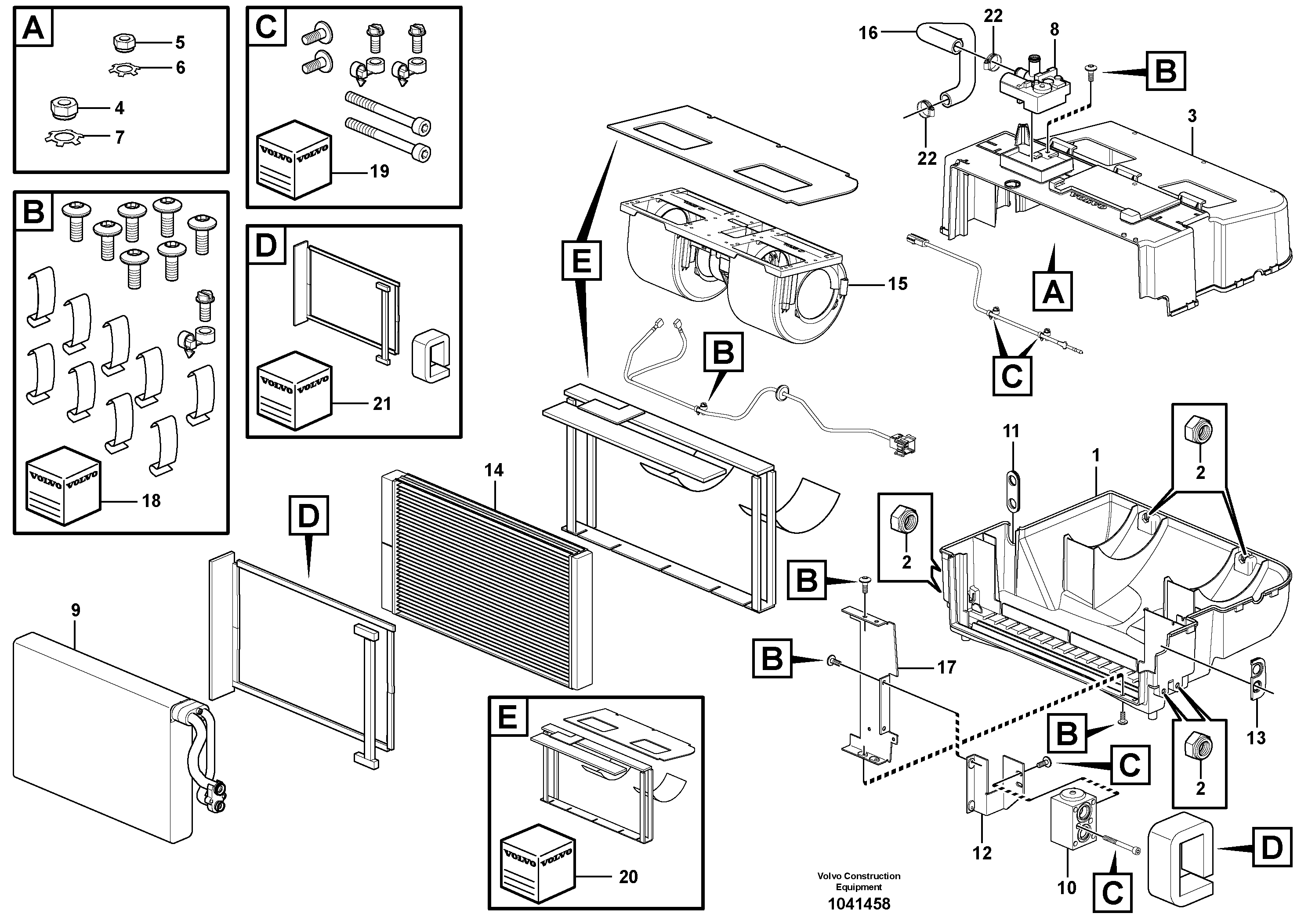 Схема запчастей Volvo L45F - 89591 Air conditioning, climate unit L45F