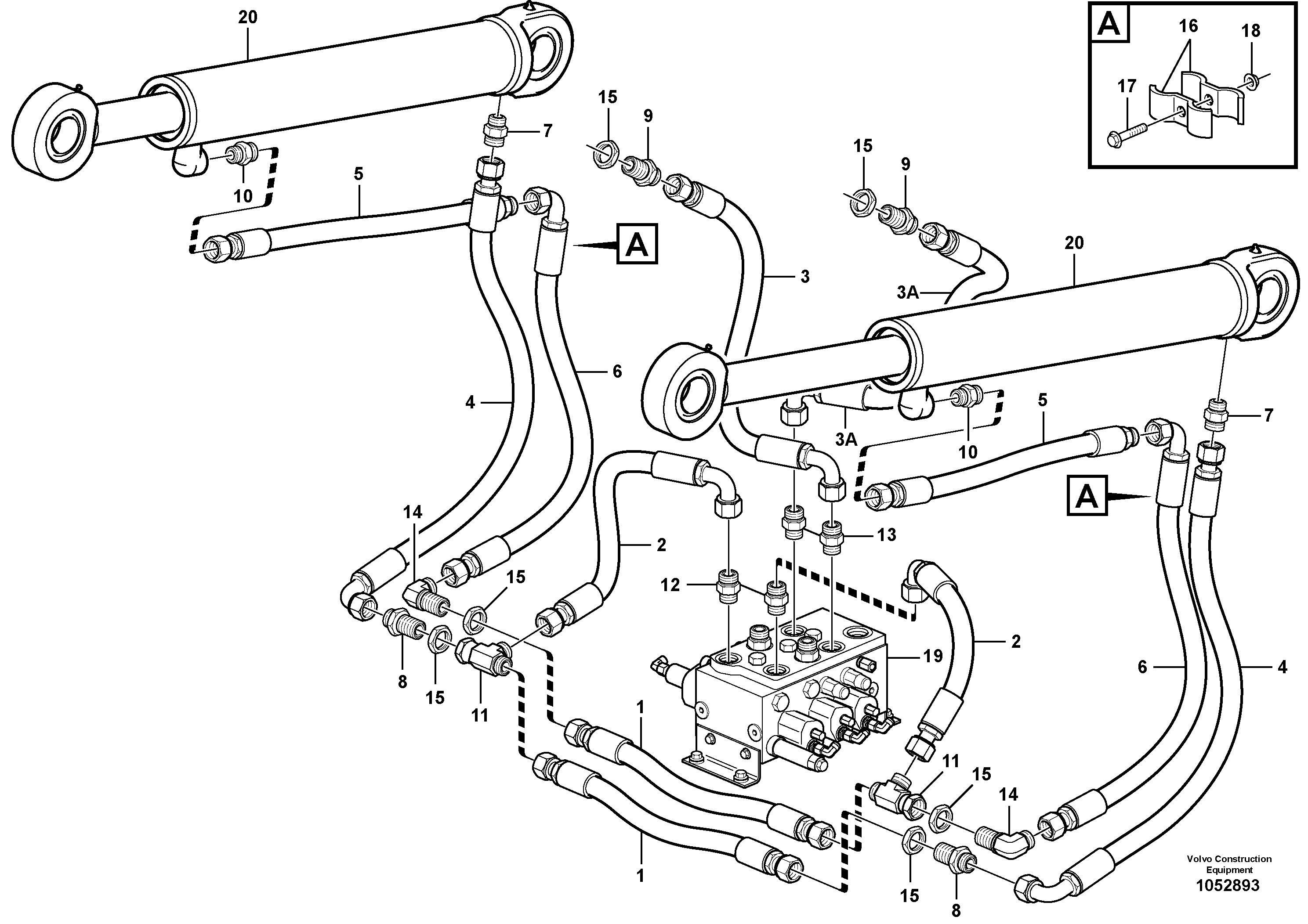 Схема запчастей Volvo L45F - 105600 Hydraulic lines - lift hydraulic L45F