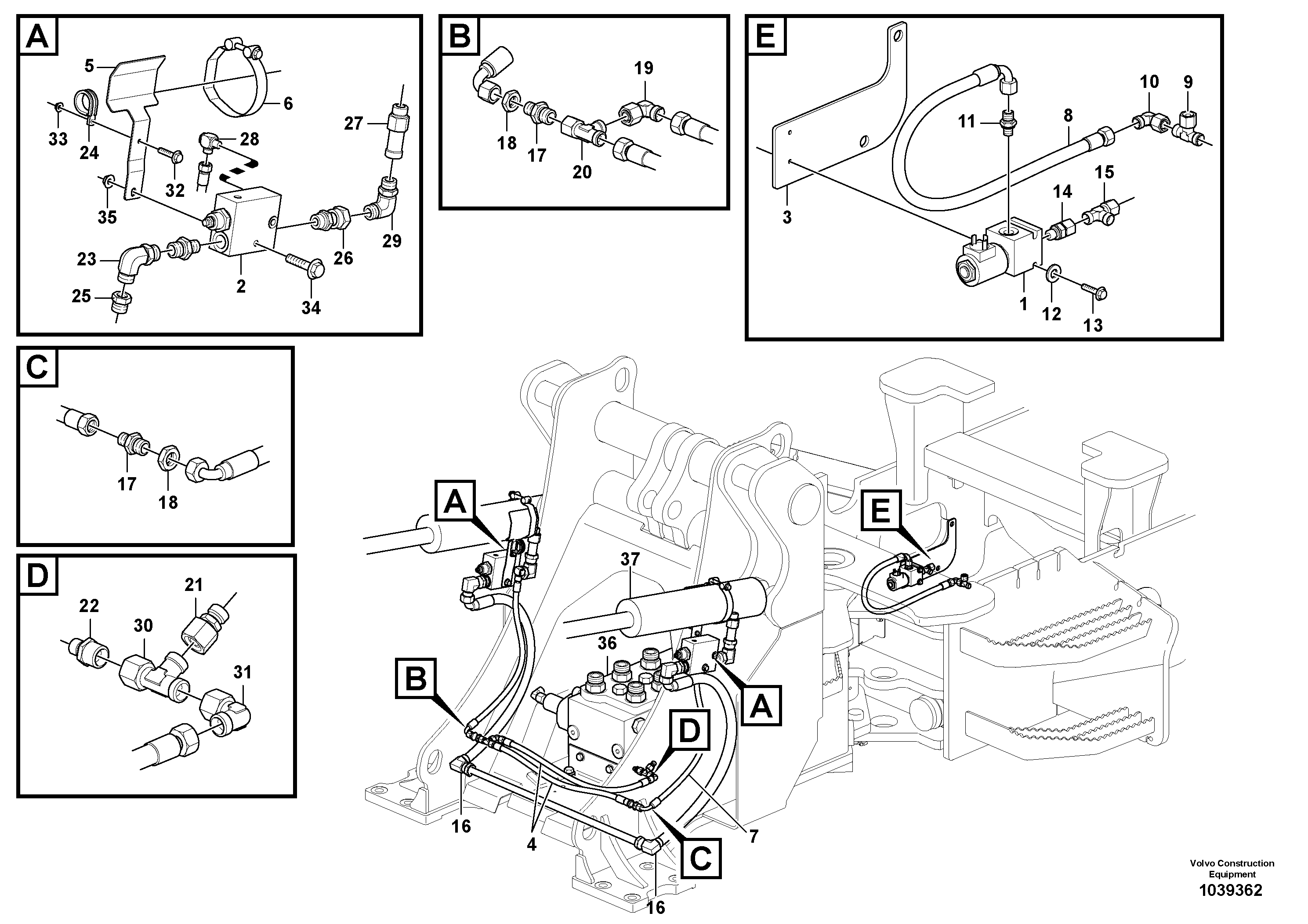Схема запчастей Volvo L45F - 42446 Line fracture safety - Lift L45F