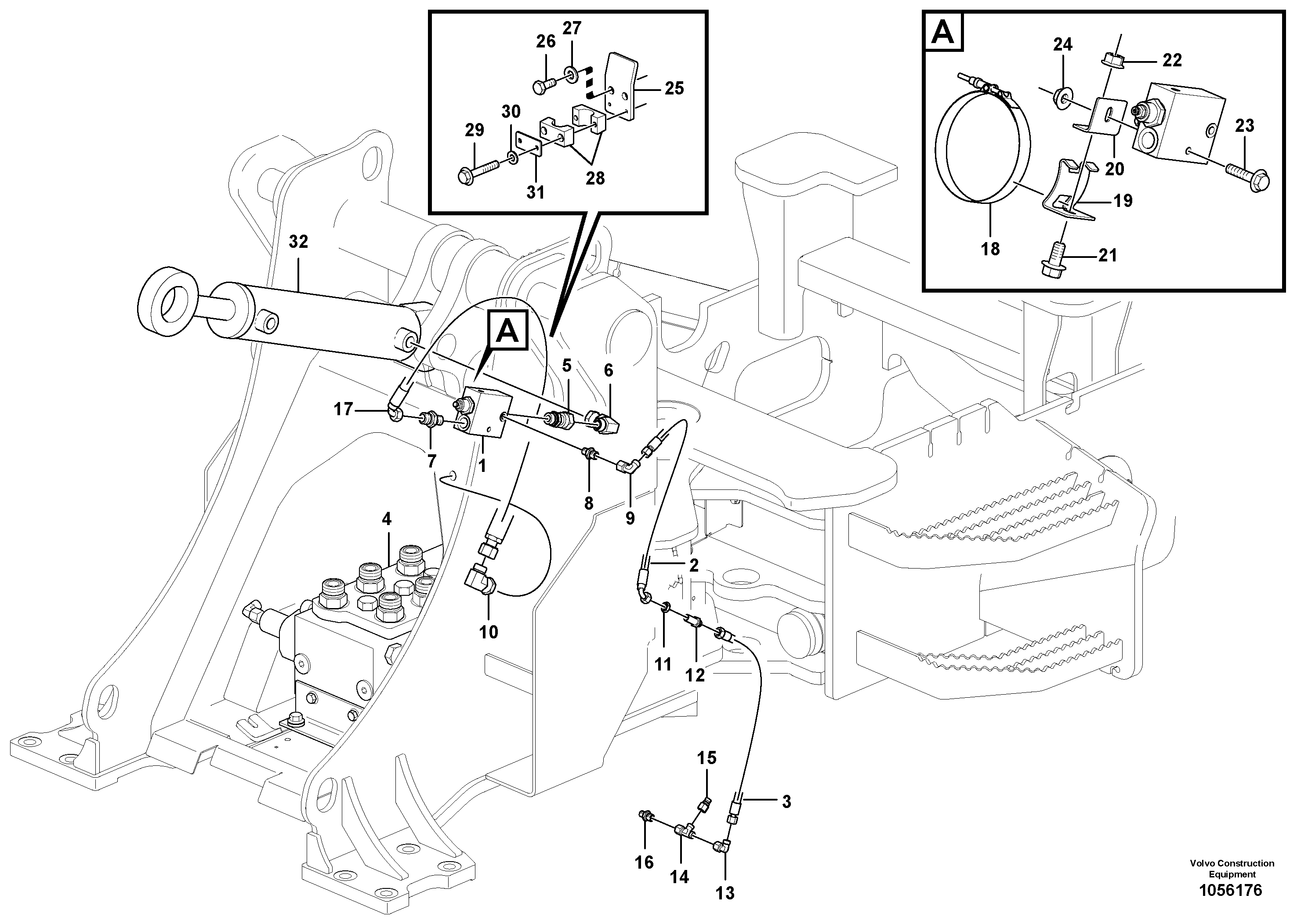 Схема запчастей Volvo L45F - 90661 Line fracture safety - Tilt L45F
